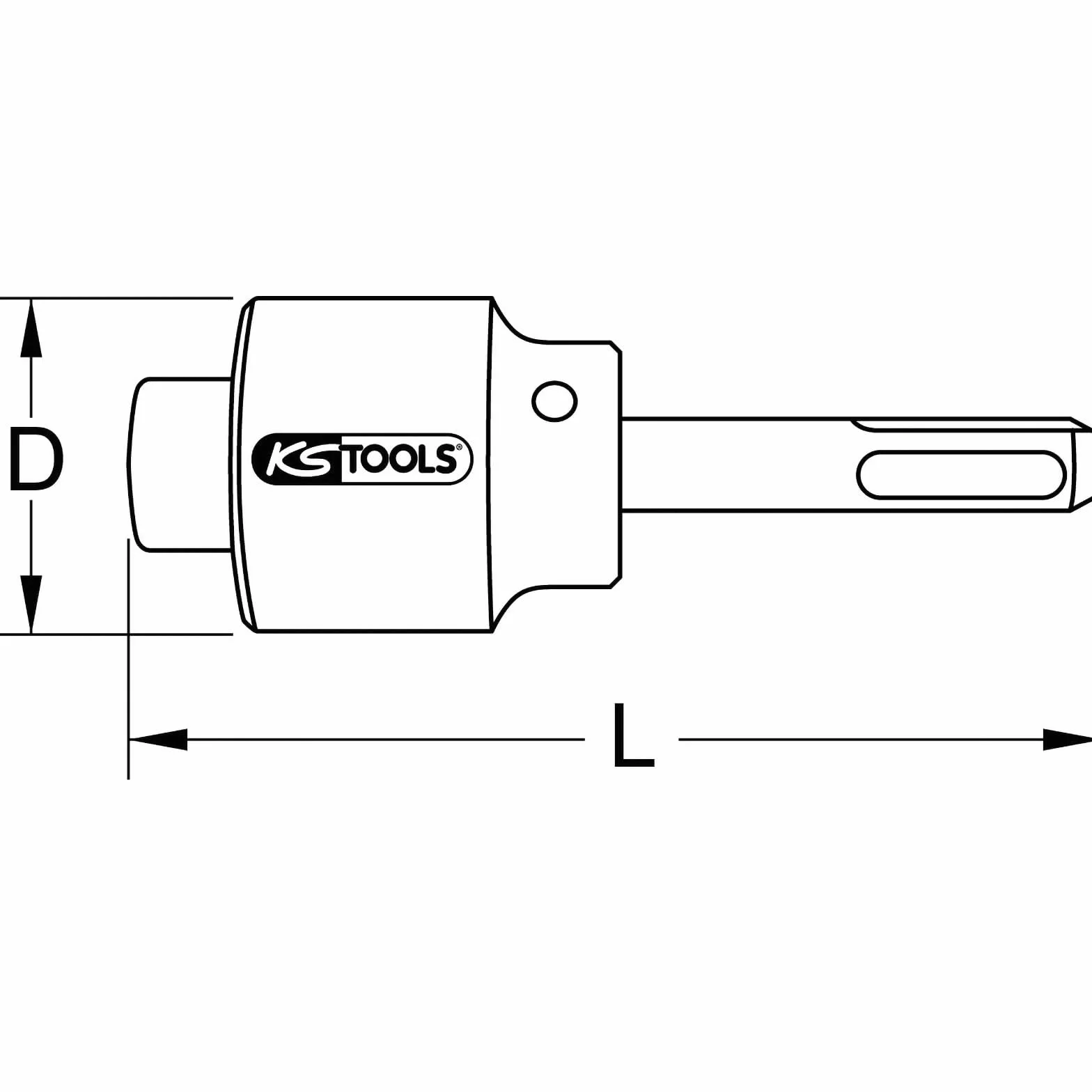 KS Tools 116.2036 1/2" Frezer do przedłużek do zaworów kurkowych,SDS