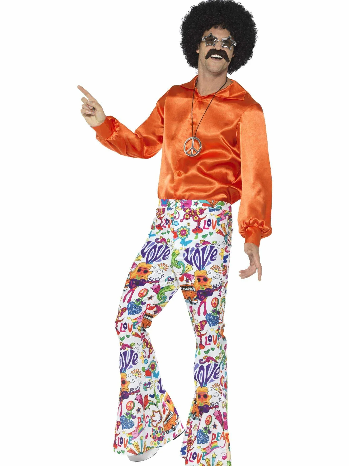 60s Groovy Flared Trousers, Mens (L)