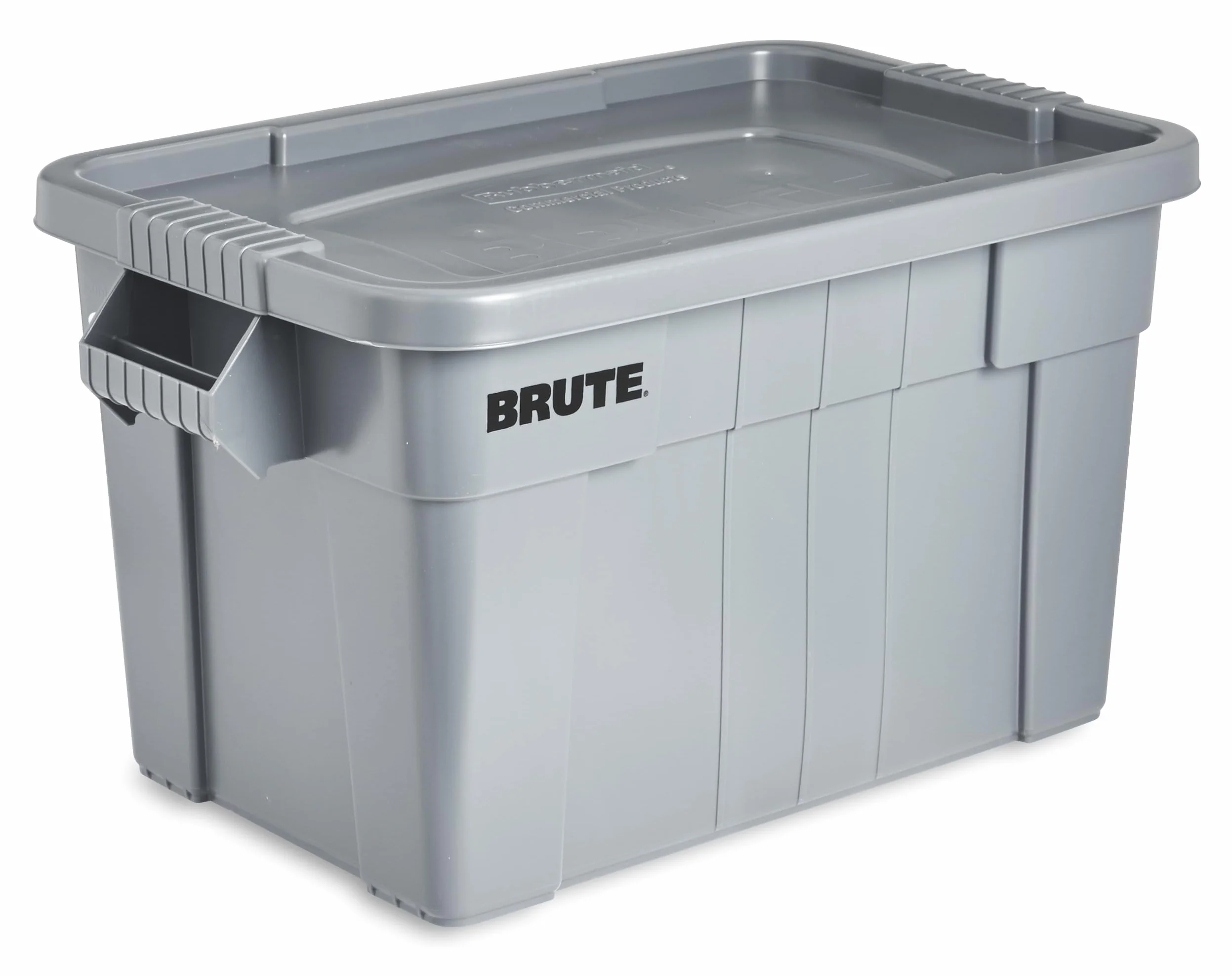 Rubbermaid Commercial Products BRUTE Tote Storage Bin with Lid, 20-Gallon, Gray, Rugged/Reusable Boxes for Garage/Moving/Camping/Basement Storage/Kitchen/Warehouse/Outdoor, Pack of 1
