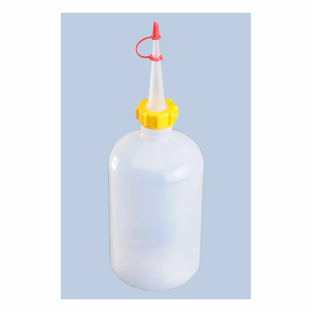 hünersdorff Butelka do wyciskania 500 ml, LD-PE, nadaje się do kontaktu z żywnością, do wyjątkowo precyzyjnego dozowania, ze stabilną nakrętką złączkową i zamknięciem zapobiegającym kapaniu, do kuchni, laboratorium lub hobby