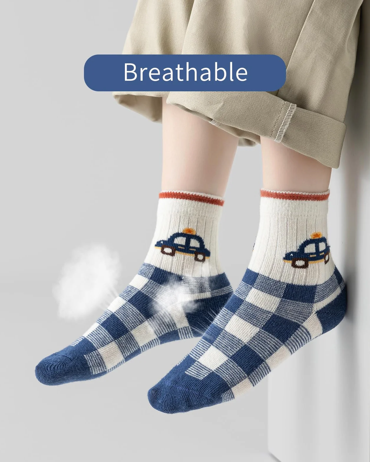 Kyopp 10 par bawełniane skarpetki dla dzieci Crew Socks śmieszne zwierzęta