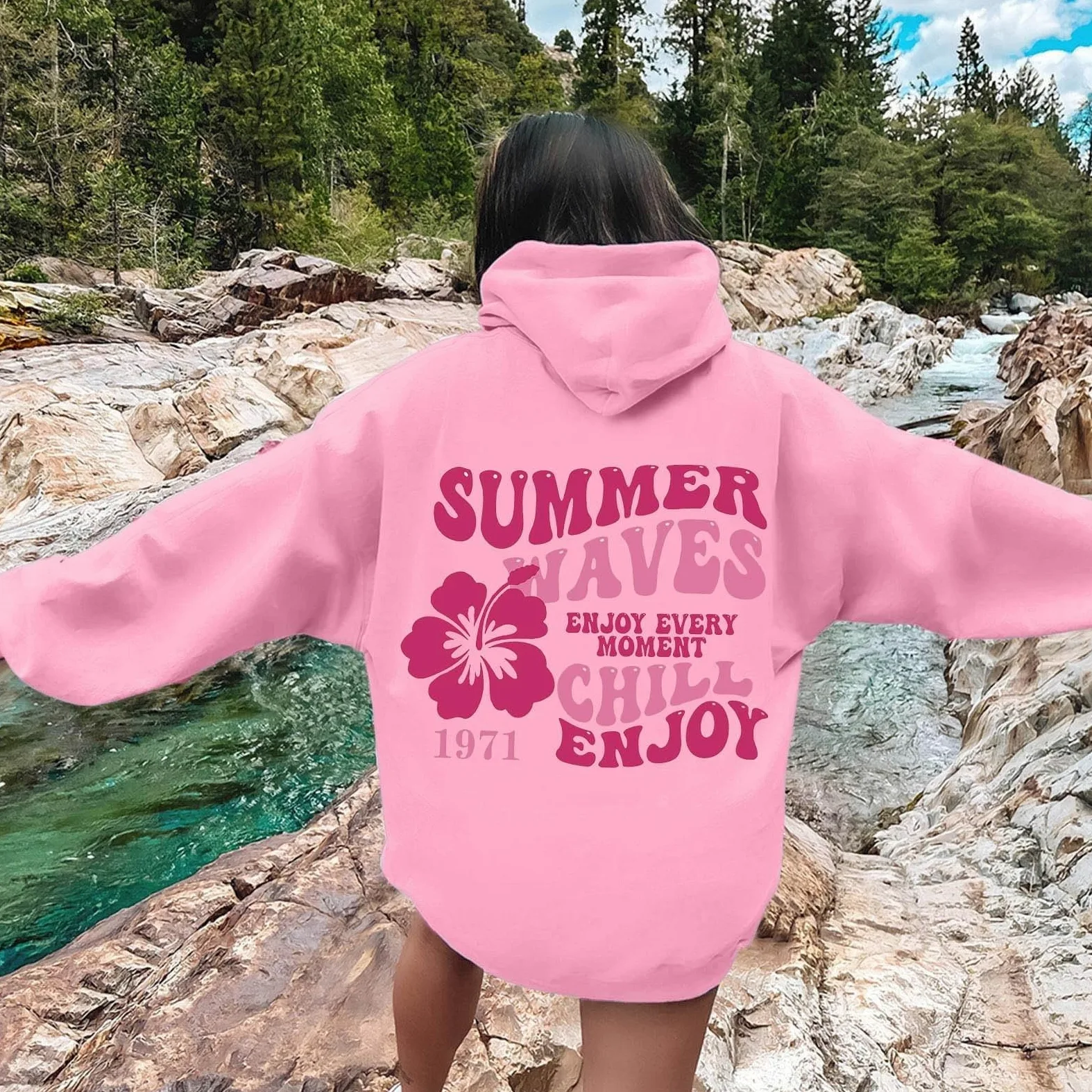Różowa bluza z kapturem z motywem palmy dziewczęca bluza śliczne bluzy oversize bluza z kapturem damskie bluzy i bluzy z kapturem estetyczna damska bluza z kapturem z długim rękawem bluza z kapturem