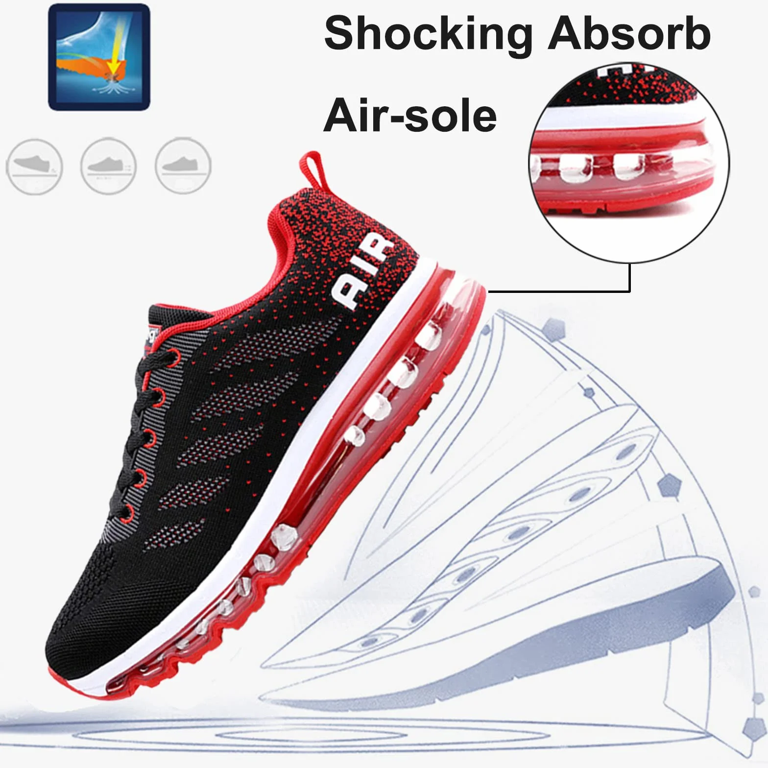 Damskie Sportowe Męski Buty do Biegania Gimnastyka Lekkie Buty do Fitnessu Sportowe Tenisa 34EU-46EU
