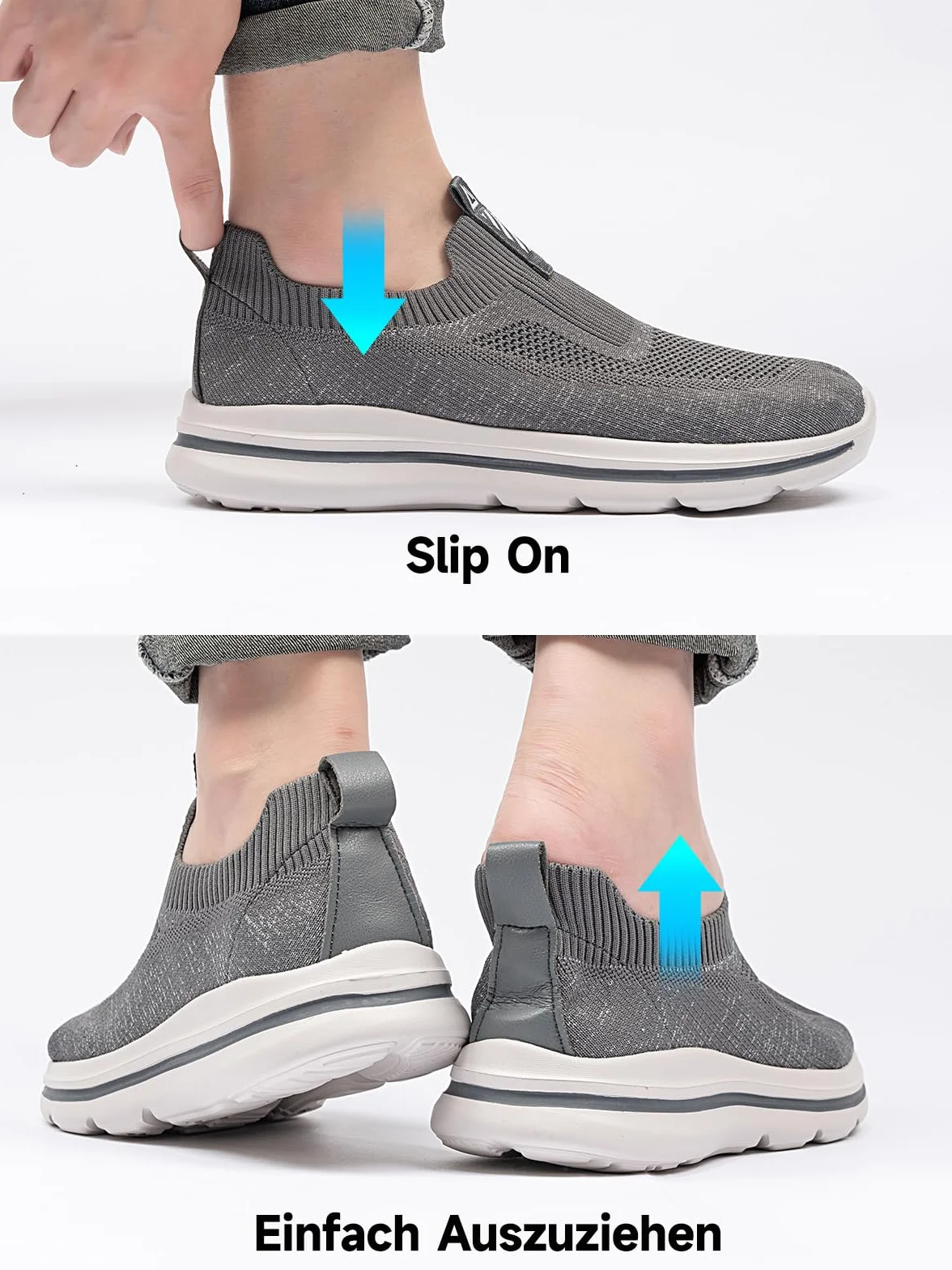 Męskie wsuwane trampki Mesh Oddychające buty do biegania Wygodne trampki Outdoor Fitness Buty sportowe