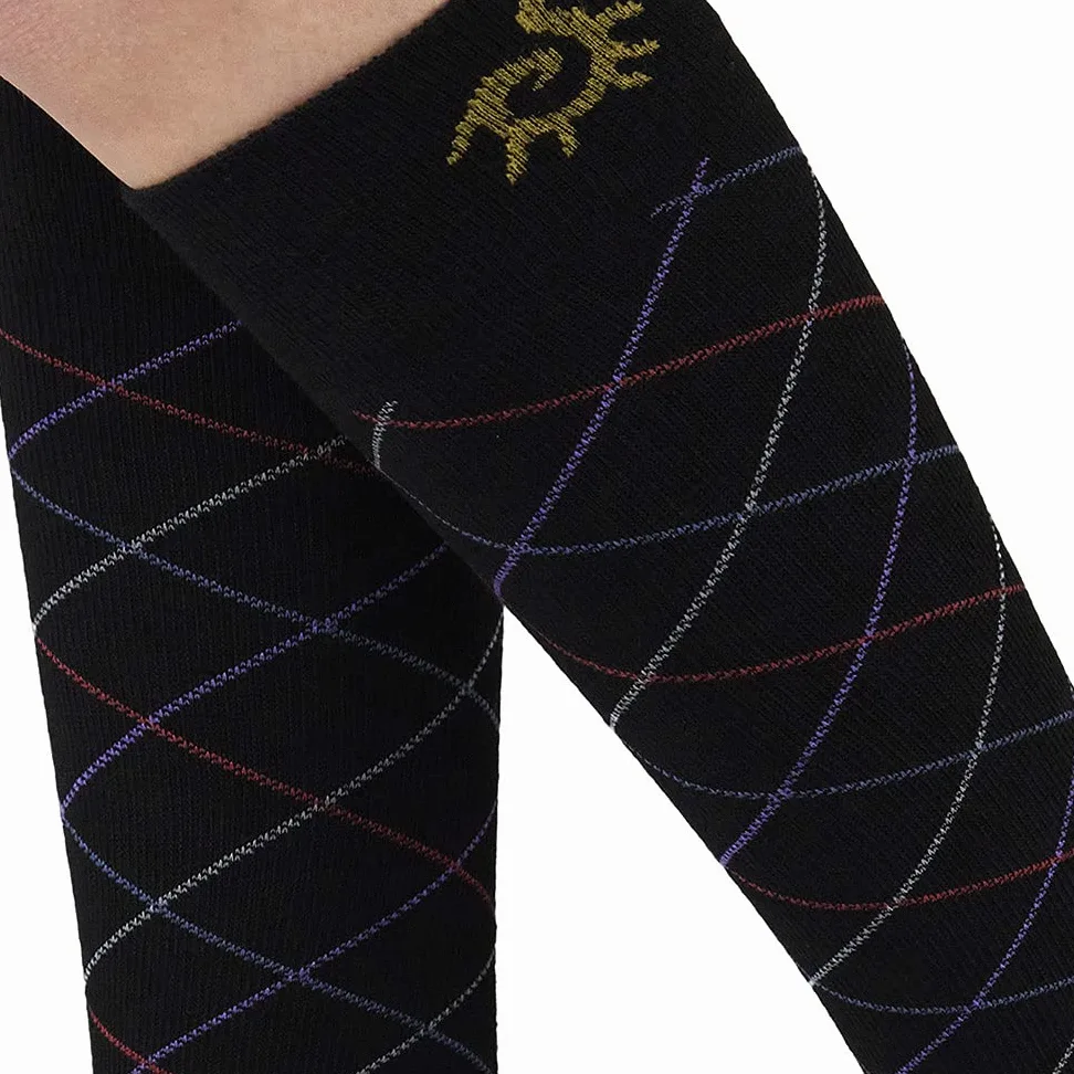 SOLIDEA Unisex Gambalety Skarpety For You Merinos Rumba Kompresja Stopniowa 18/24 mmHg, Nero, X-Large