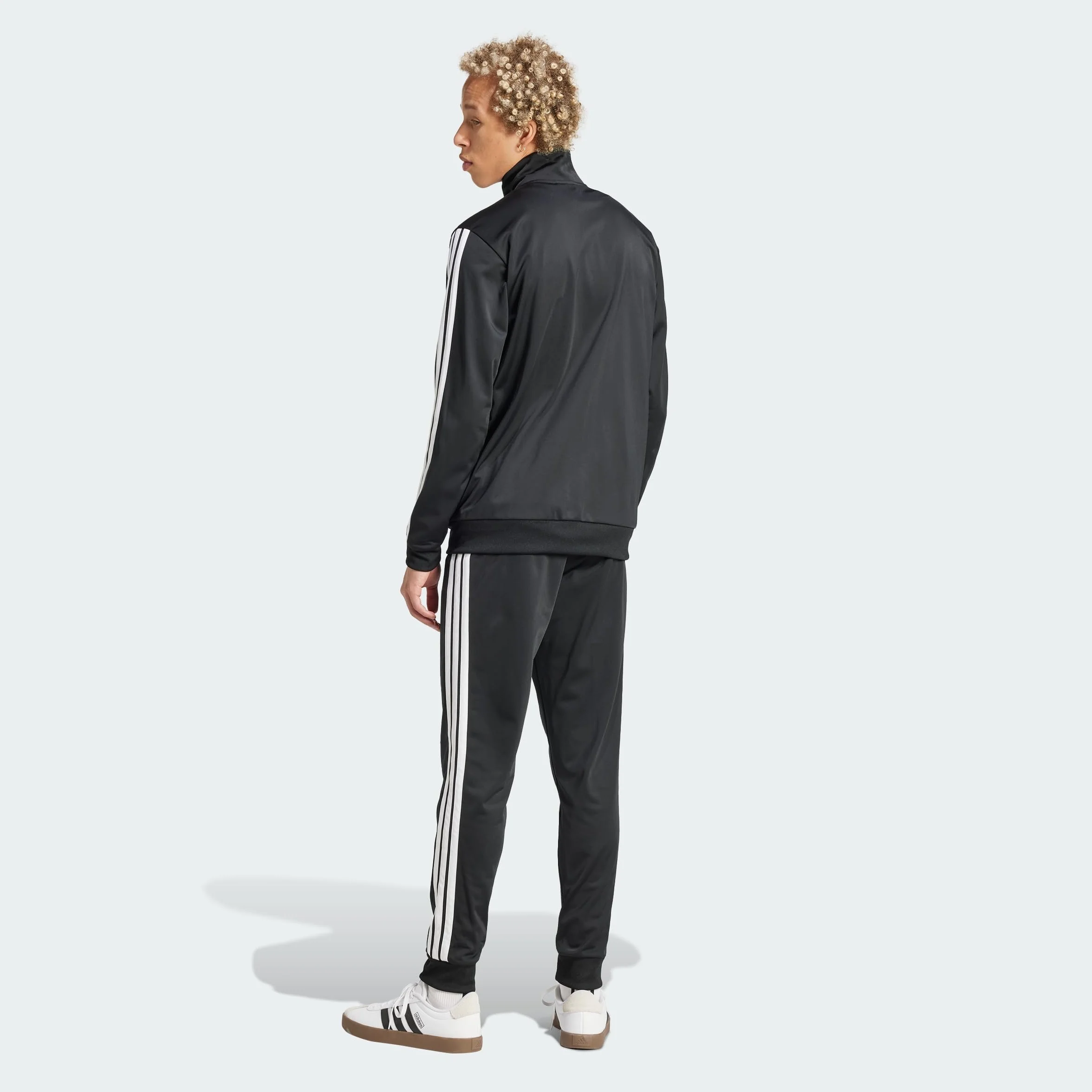 adidas Mężczyźni SPORTSWEAR BASIC 3 STRIPES TRICOT TRACKSUIT, Black, XL