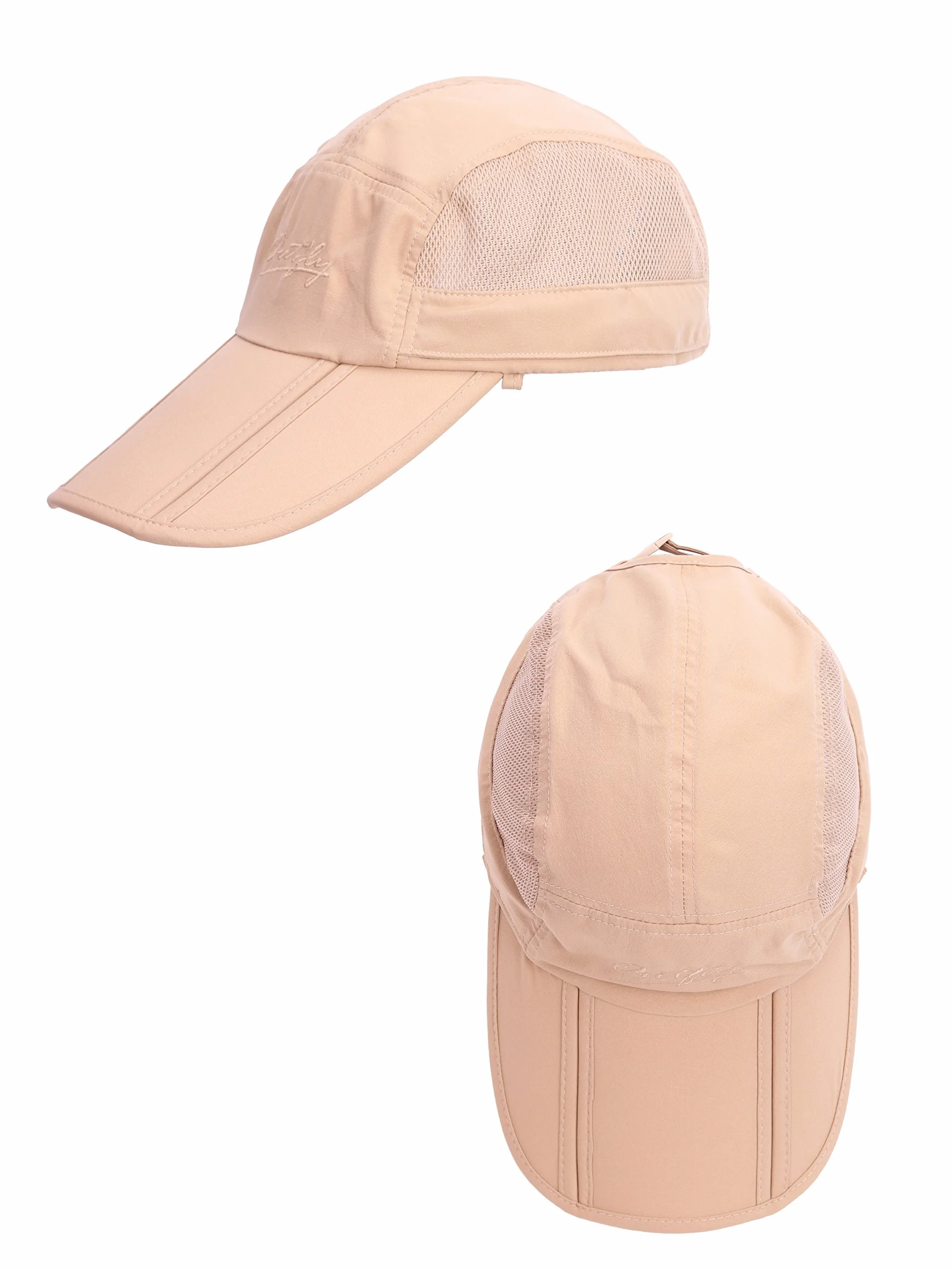 Unisex Safari Cap z bardzo długą ochroną karku, ochrona przed promieniowaniem UV, składana czapka baseballowa na kemping, do aktywności na świeżym powietrzu, dla obwodu głowy 50-54 56-60