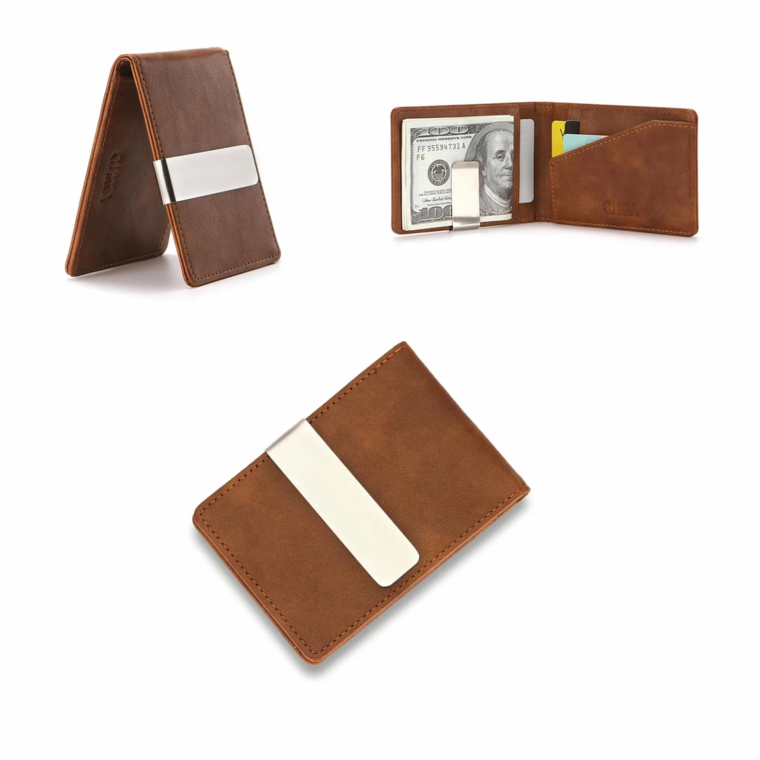 Zacisk do pieniędzy męski, Slim Wallet z zaciskiem do pieniędzy, Money Clip, Ultralekkie etui na karty, Kompaktowe etui na karty kredytowe RFID, Minimalistyczny portfel z zaciskiem do