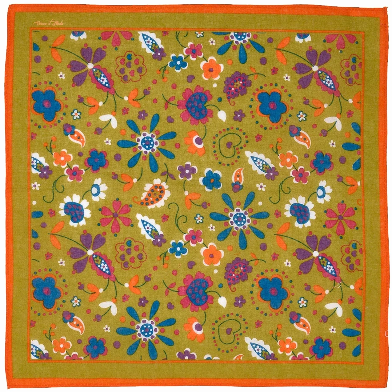 Cienkie drukowane chusteczki - Rozmiar 30cm x 30cm - 6 sztuk - 100% bawełna - model Sixties