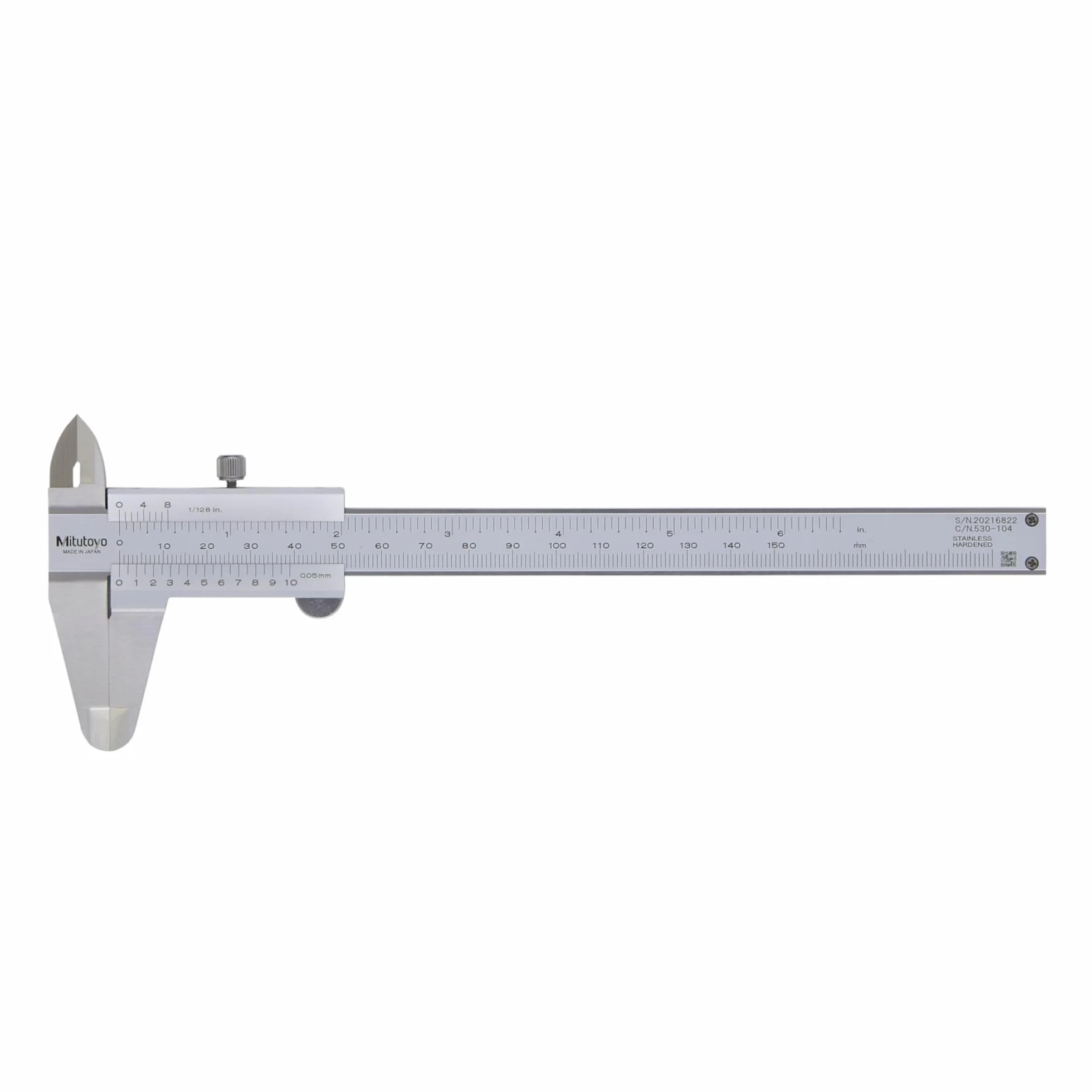 Mitutoyo MIT530-104 zacisk Vernier, zakres 0 mm-150 mm/0-6 cali