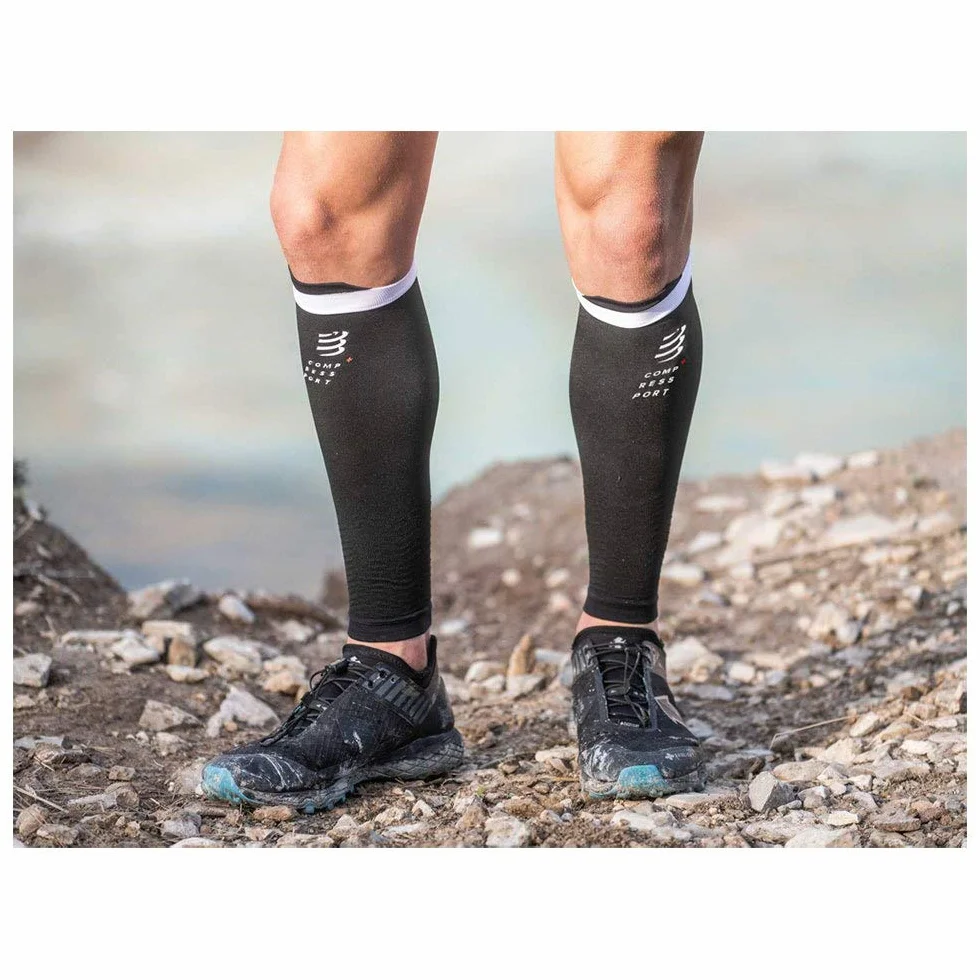 COMPRESSPORT - bandaż kompresyjny na łydki – R2V2 – ochrona mięśni, wydajność i rekreacja do uprawiania sportu – ultralekki i antystatyczny – bieganie, jazda na rowerze, do jazdy na rowerze i triatlonu