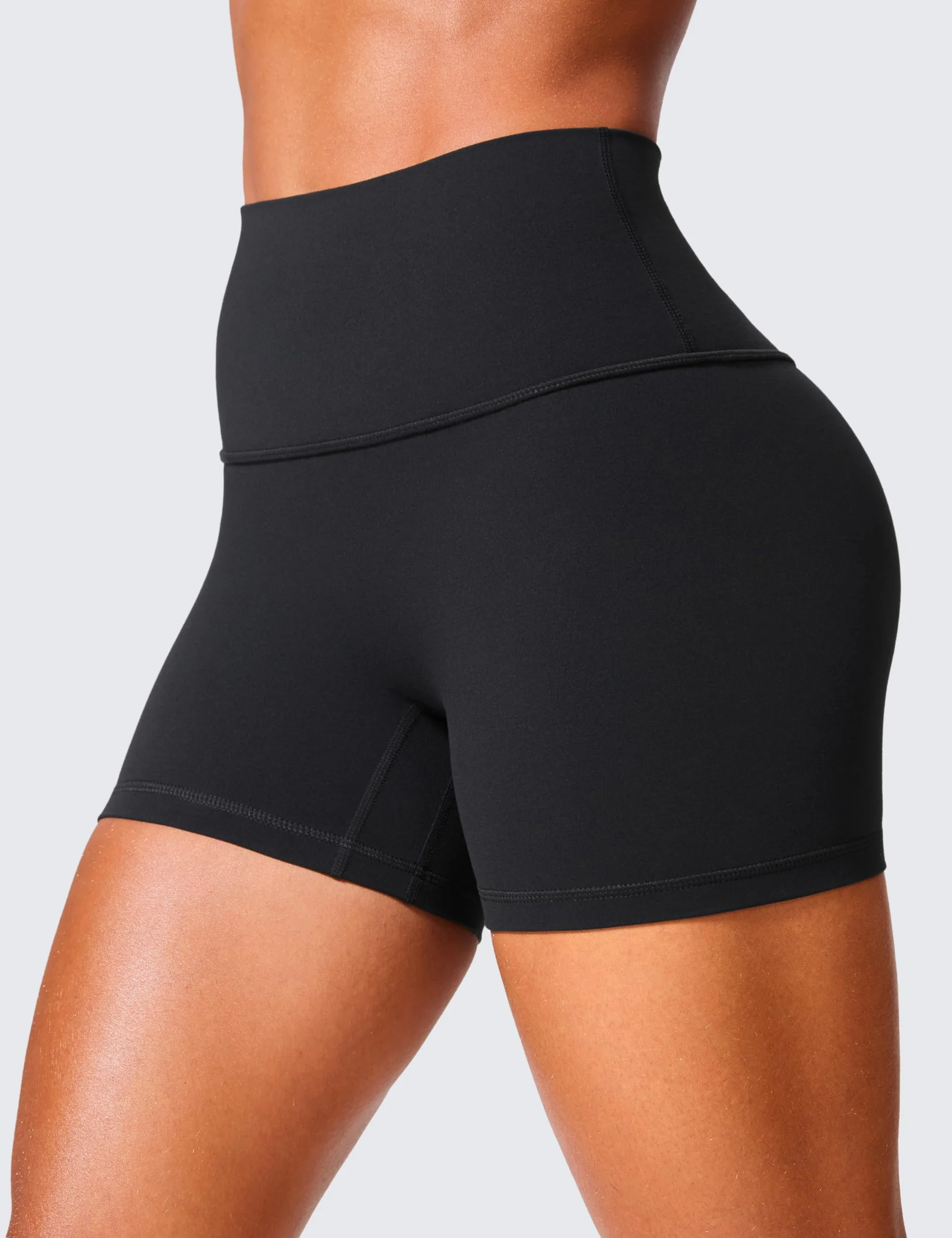 CRZ YOGA Secretsculpt damskie spodenki Butterlift z wysokim stanem i marszczonymi pośladkami 4/6 cale bez przednich szwów trening na siłowni