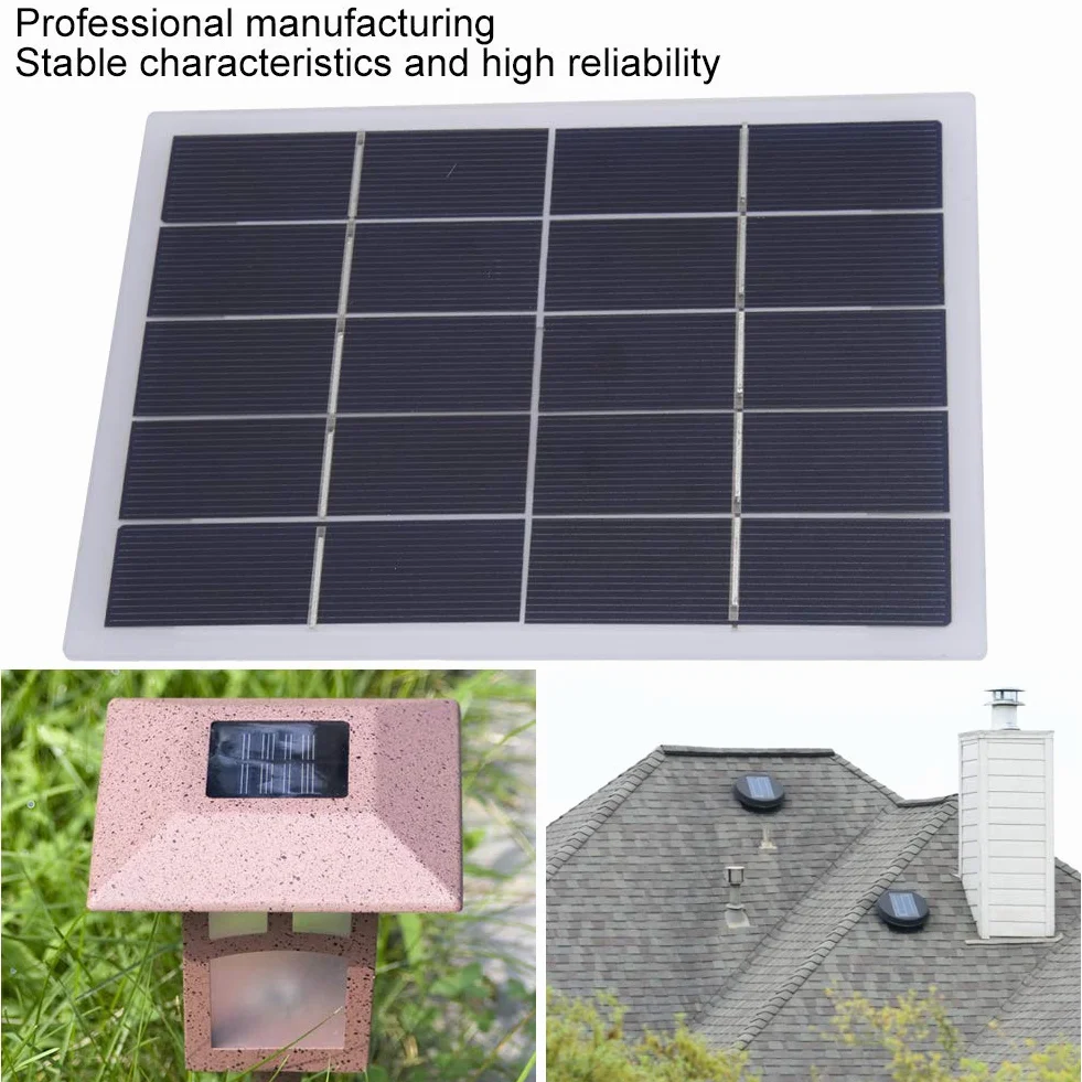 3W 5V Mini Panel Słoneczny, Krzem Polikrystaliczny DIY Panel Słoneczny, Przenośna ładowarka do Panelu Słonecznego, 170x130mm