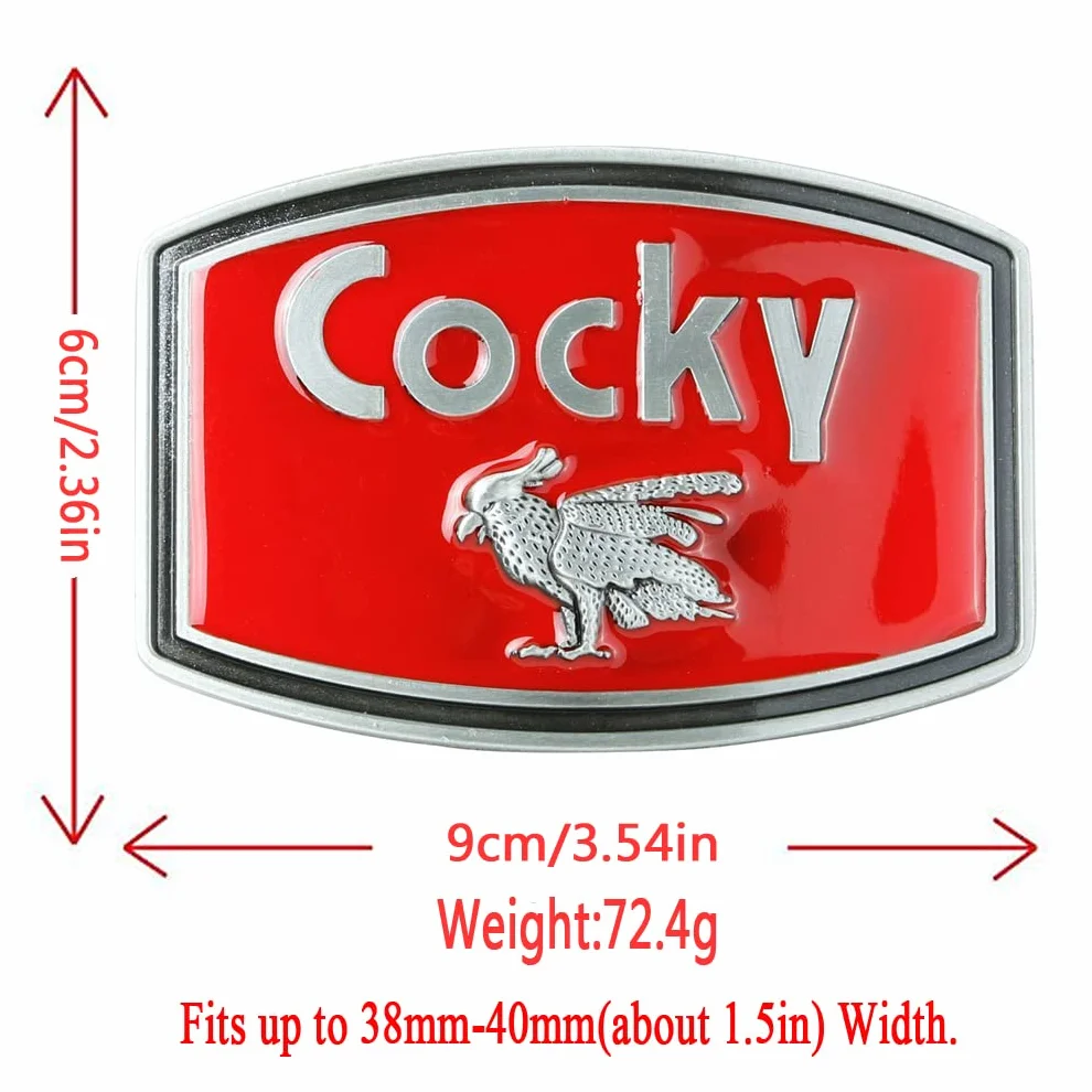 LKMY Cocky odlewany ciśnieniowo chrom wykończenie metalowe, zachodni pasek klamra amerykański styl indyjski (czerwony), rozmiar: klamra: około 3,5 x 2,7 cala (9 cm x 7 cm)