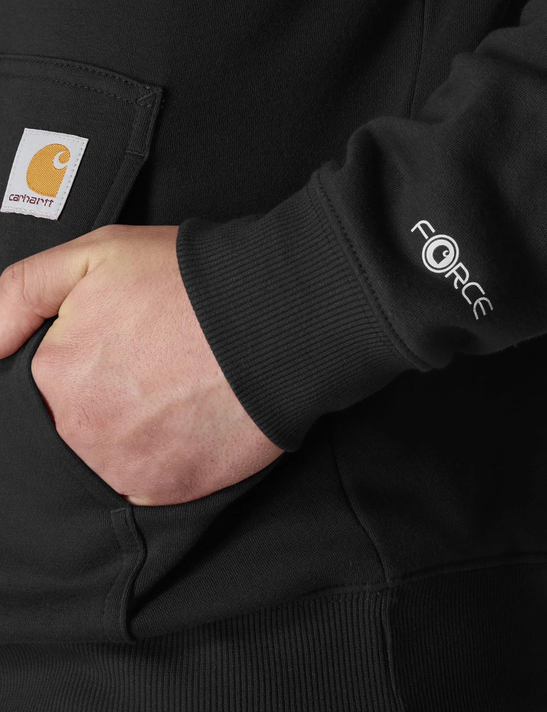 Carhartt Męska bluza z grafiką z logo Force Relaxed Fit, Czarny, S