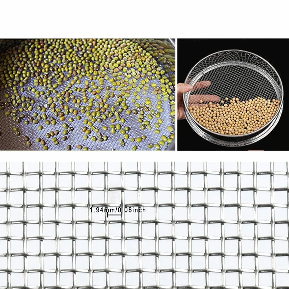 TIMESETL 304 Edelstahl Drahtgewebe Edelstahlgewebe 10 Mesh, 3er Wire Mesh 30 x 21cm Maschendraht Filtersieb Blatt Filtrationstuch - A4 (210 x 300mm)