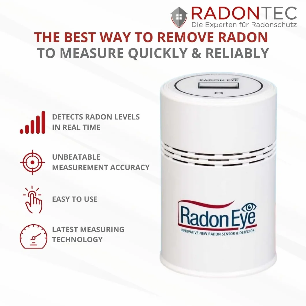 RadonEye-Set | + krótka instrukcja + wskazówki dotyczące pomiaru radonu + aplikacja na smartfon + certyfikat | Radon Eye RD200 - Profesjonalne urządzenie pomiarowe do