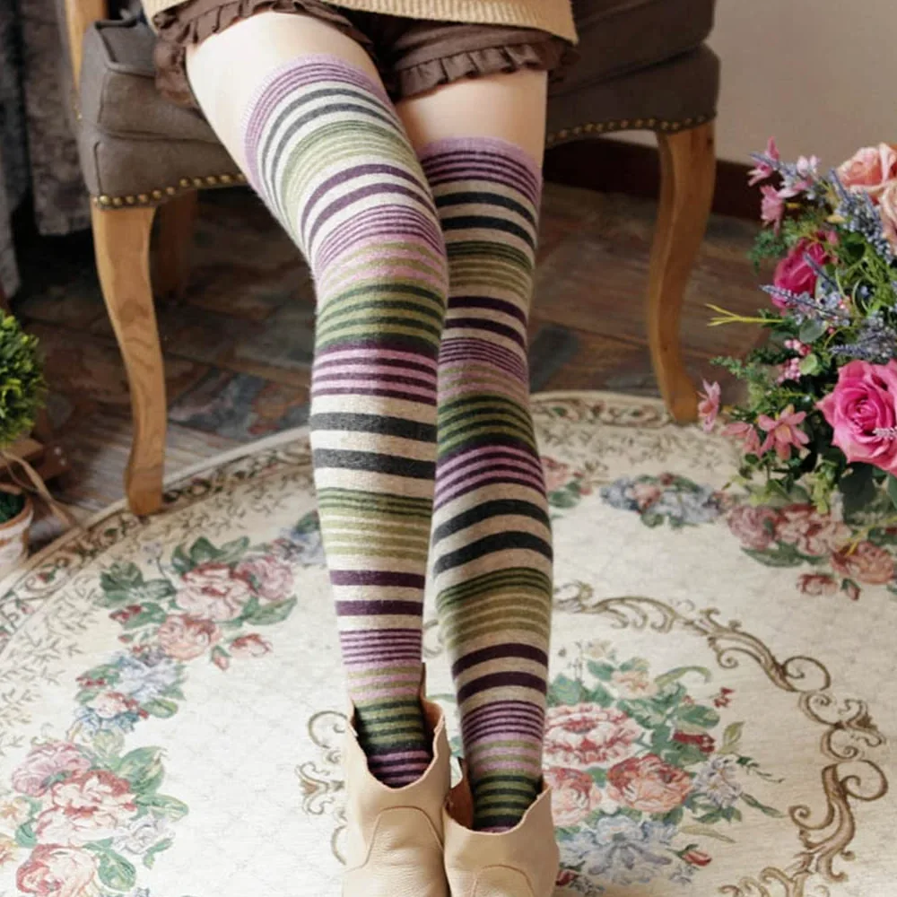 Ocieplacze na nogi Mankiety Wąskie legginsy w zimie Damskie dzianinowe skarpety do kolan Dziewczęce długie skarpety (kolor: A, rozmiar: 56 cm) (C 6 7/8)