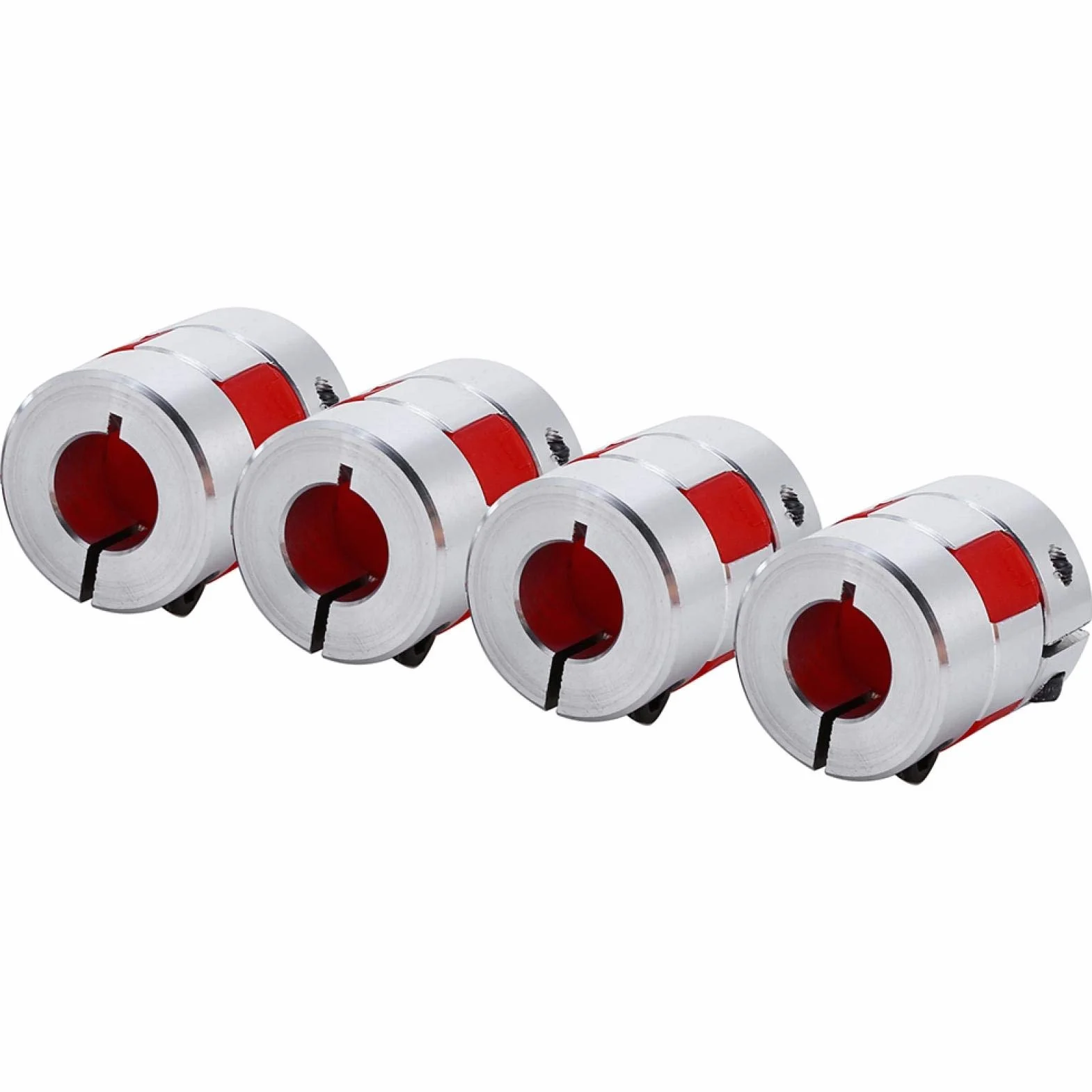 Wał sprzęgła, elastyczny zacisk w kształcie śliwki elastyczny sprzęgło 6,35 × 10 mm, aluminiowe złącze wału łączącego do silnika krokowego