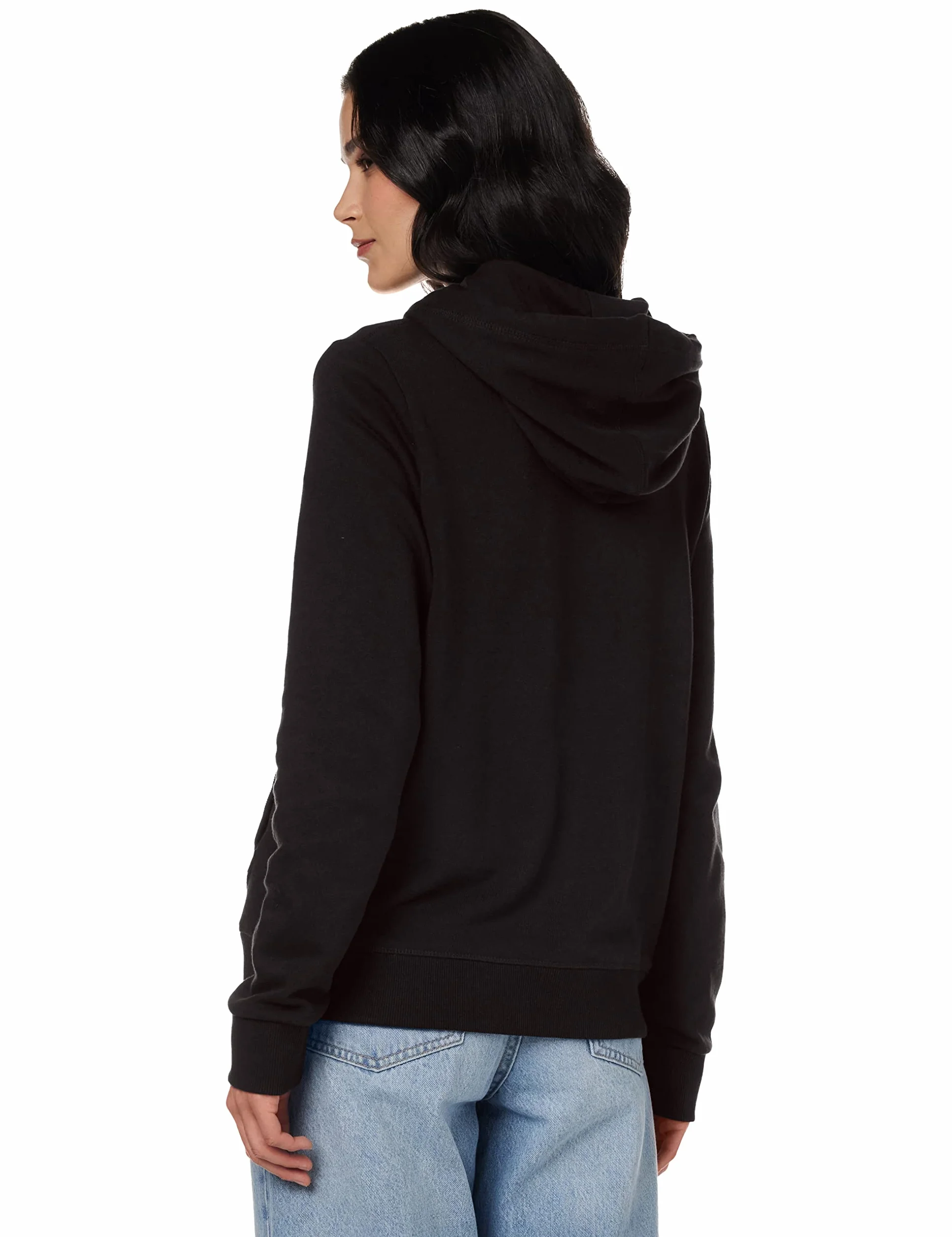 Tommy Hilfiger Damska bluza z kapturem z kontrastowym zamkiem, Czarny, XXL