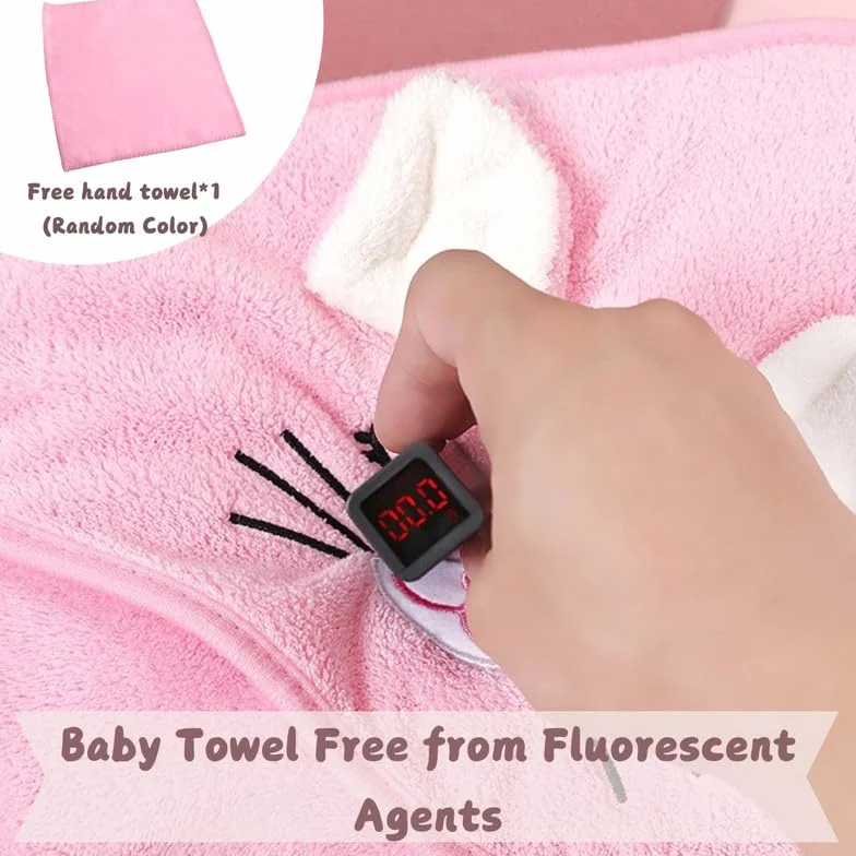 Ręcznik z kapturem dla niemowląt, 80x80 cm, Baby Bath Towel