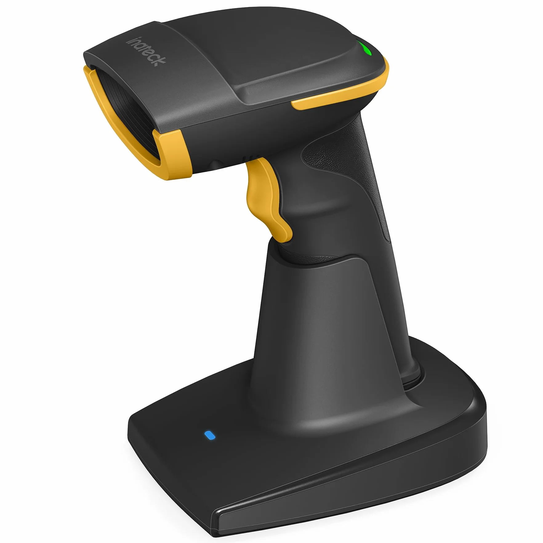 Inateck BCST-54 bezprzewodowy skaner kodów kreskowych 2D, Bluetooth 5.0, inteligentna stacja 2,4 GHz, skanowanie ekranu, BCST-54 (czarny)