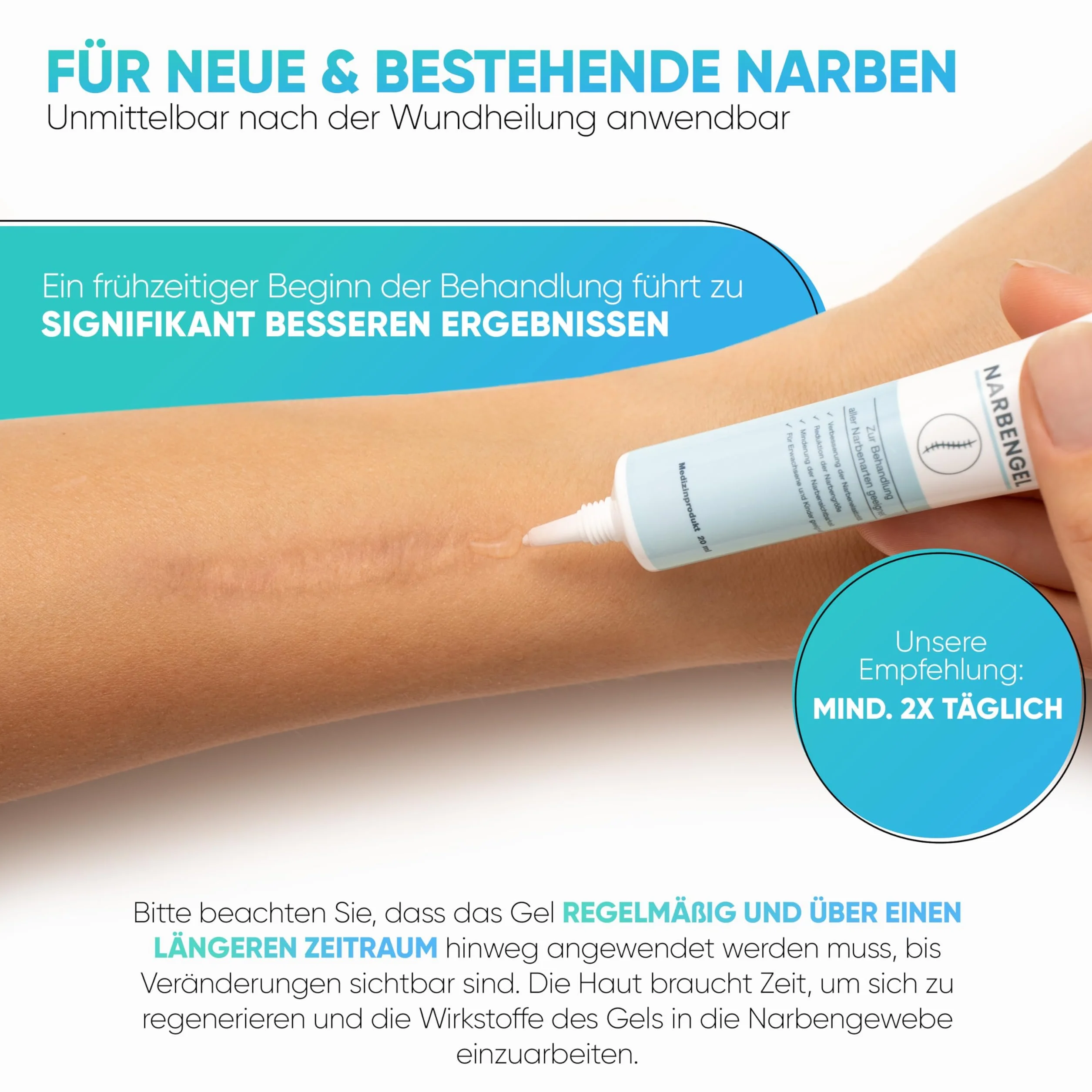 Health Press® Żel na blizny – 20 ml maść na blizny – żel na blizny zmniejsza widoczność blizn – krem na blizny do wszystkich rodzajów blizn – pielęgnacja blizn – krem na blizny dla dorosłych i dzieci