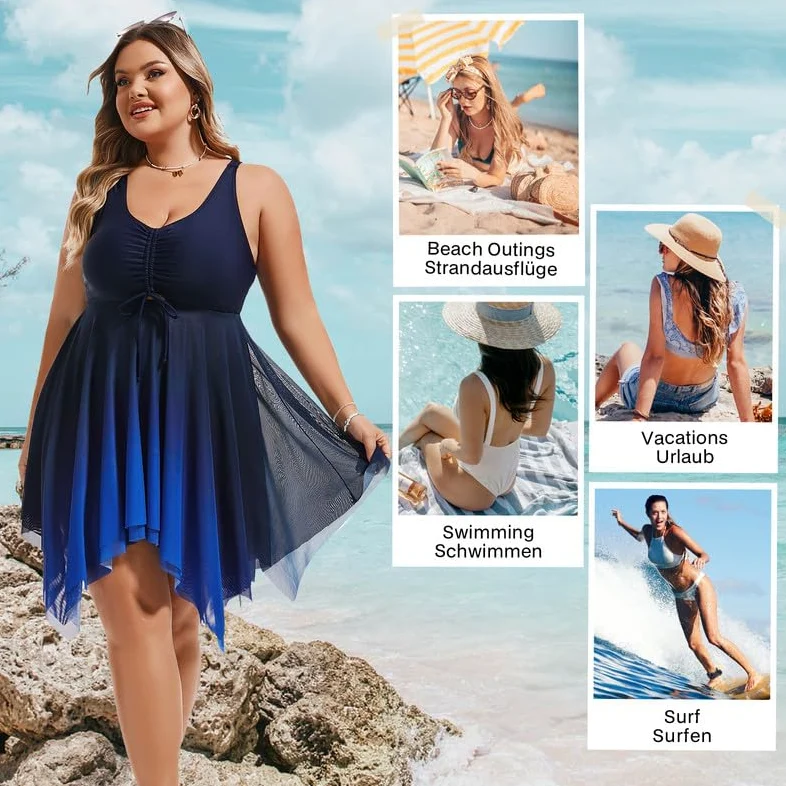 Hanna Nikole Damski zestaw tankini plus size kwiatowy nadruk strój kąpielowy kontrola brzucha dwuczęściowy strój kąpielowy z szortami