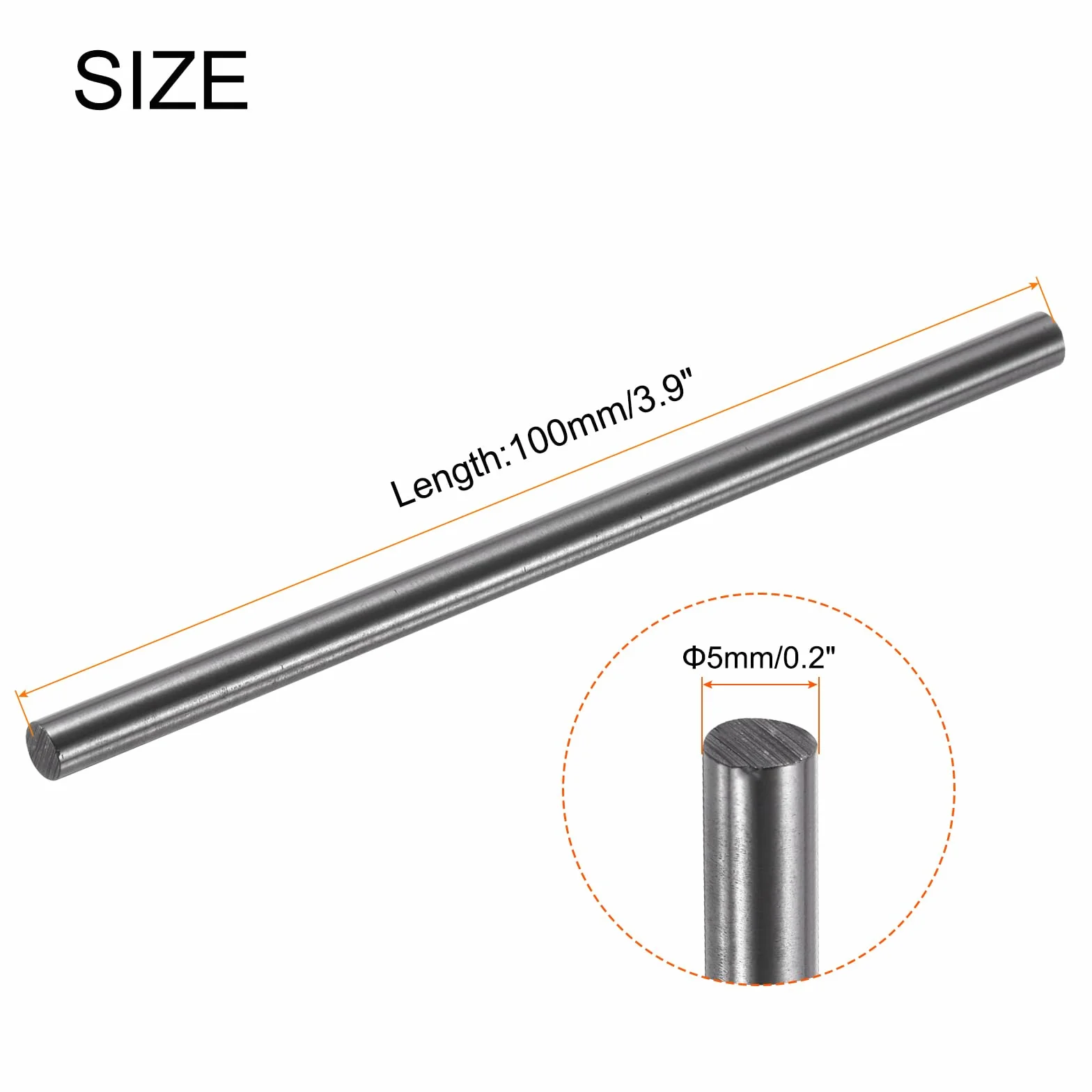 QUARKZMAN Pręt grafitowy, mieszadło grafitowe cylinder pręt węglowy 100 x 5 mm czarny do elektrody, odlewania do topienia, tygla, sztuka z 15