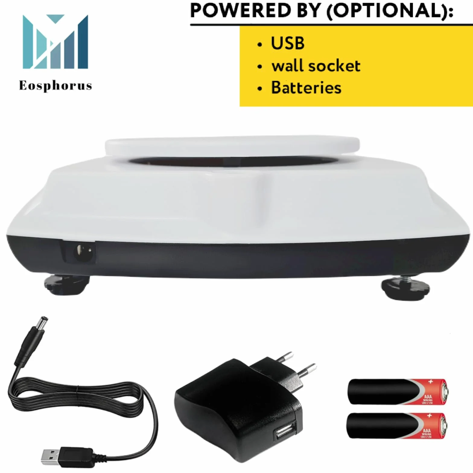 Eosphorus Cyfrowa Analityczna Waga z Wyświetlaczem LCD 600g x 0,01g do Laboratoriów Naukowych i Szkół - Waga Kuchenna, Dokładna Waga Odważyć Gramy, Uncje i Karaty - Ładowarka USB i Zasilacz Sieciowy
