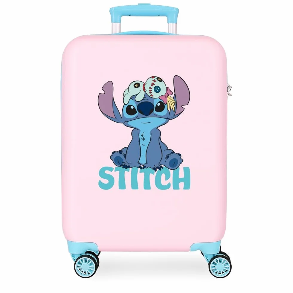 Joumma Disney Stitch różowa walizka kabinowa 38x55x20 cm sztywny ABS 35 l bagaż podręczny