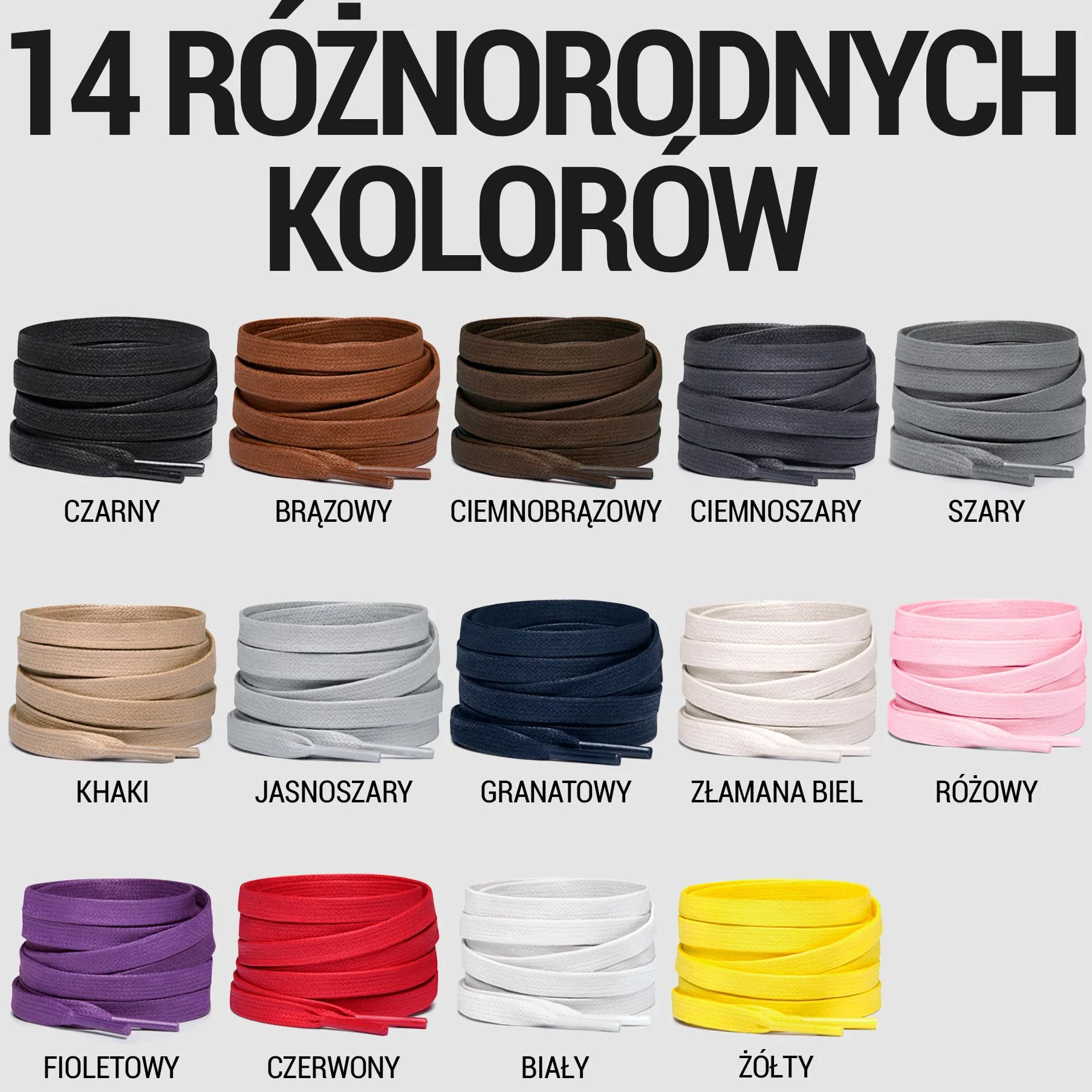 Miscly Sznurówki Płaskie Woskowane Bawełniane do Butów Wysokich, Adidasów i Obuwia - Dostępne Różne Długości i Kolory