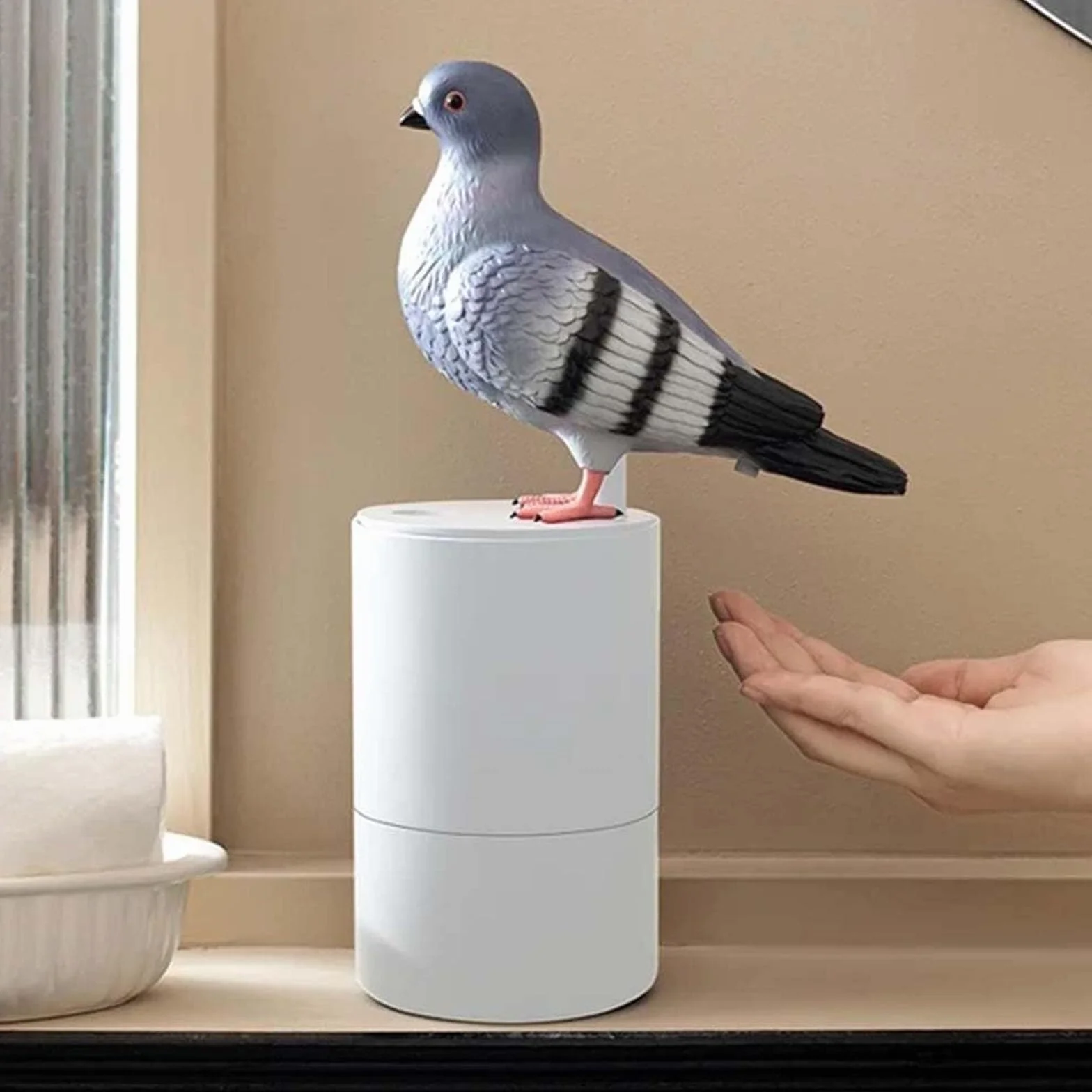 Pigeon Automatyczna myjka do rąk z pianki indukcyjnej, dozownik mydła dla gołębi, dozownik mydła dla ptaków, automatyczny dozownik piany, bezdotykowy, automatyczna indukcja gołębi do kuchni, łazienki