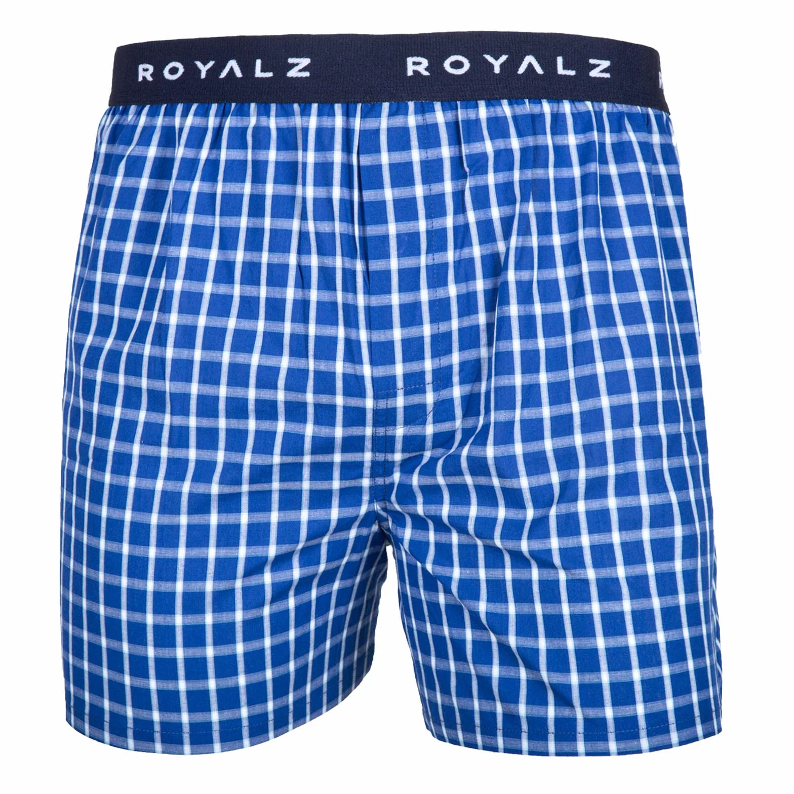 ROYALZ Zestaw 5 par bokserek w stylu amerykańskim dla mężczyzn, majtki w kratkę, niebieskie, klasyczne, zestaw 5 sztuk, bielizna dla chłopców