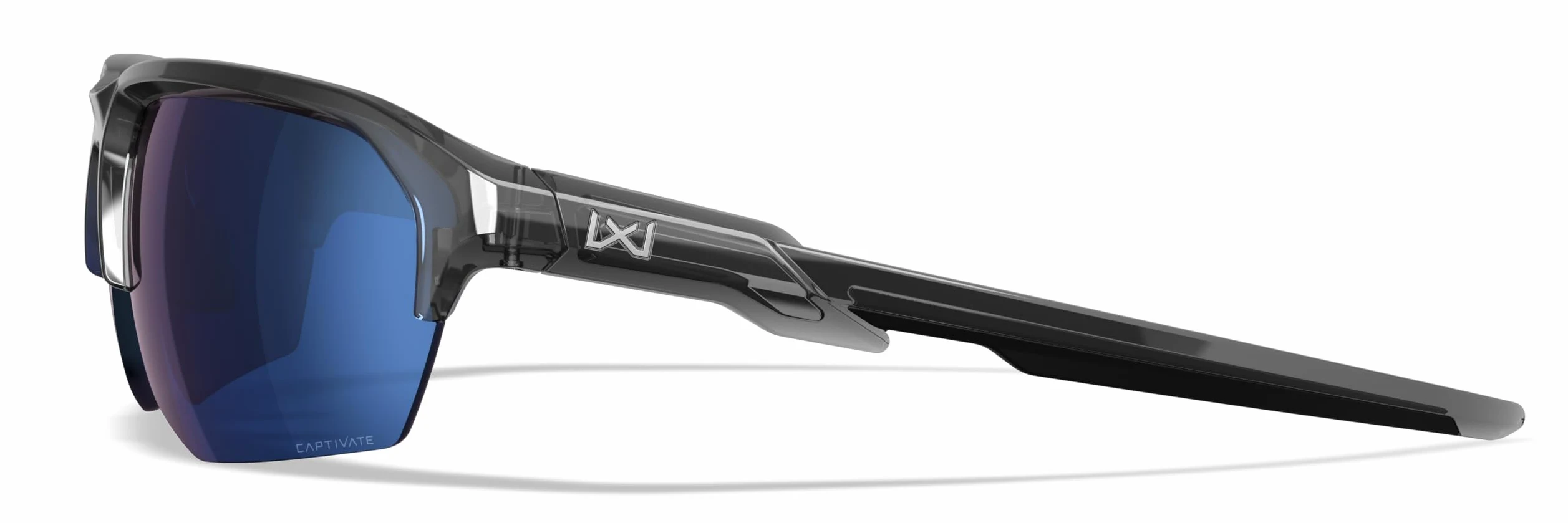 Wiley X JAKL Captivate polaryzacyjne okulary przeciwsłoneczne, okulary ochronne dla mężczyzn i kobiet, ochrona oczu UV do fotografowania i na zewnątrz, błyszczące, kryształowo-szare oprawki