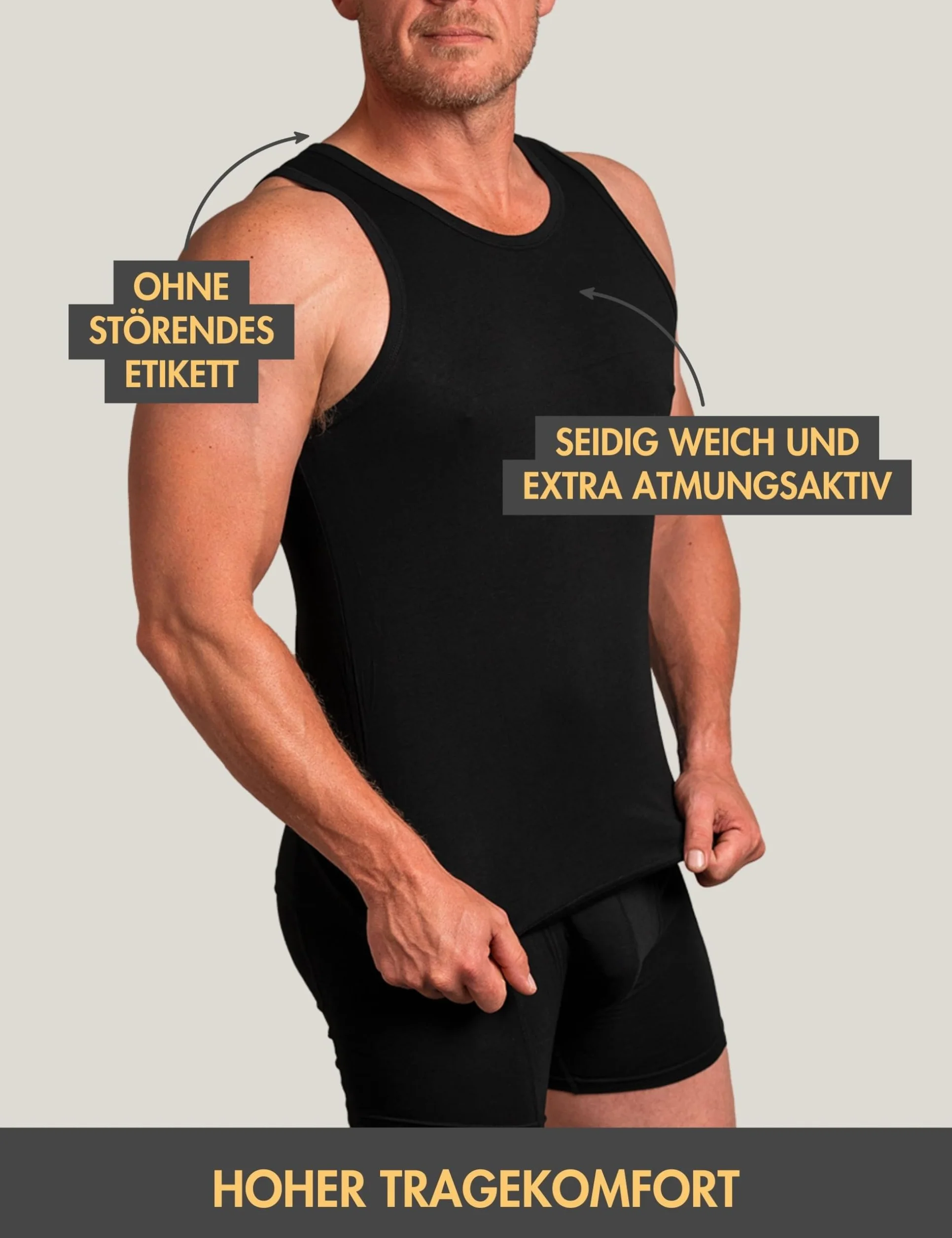 Basic Treasure 2-pak podkoszulek męski tank top bambus bawełna czarny XL