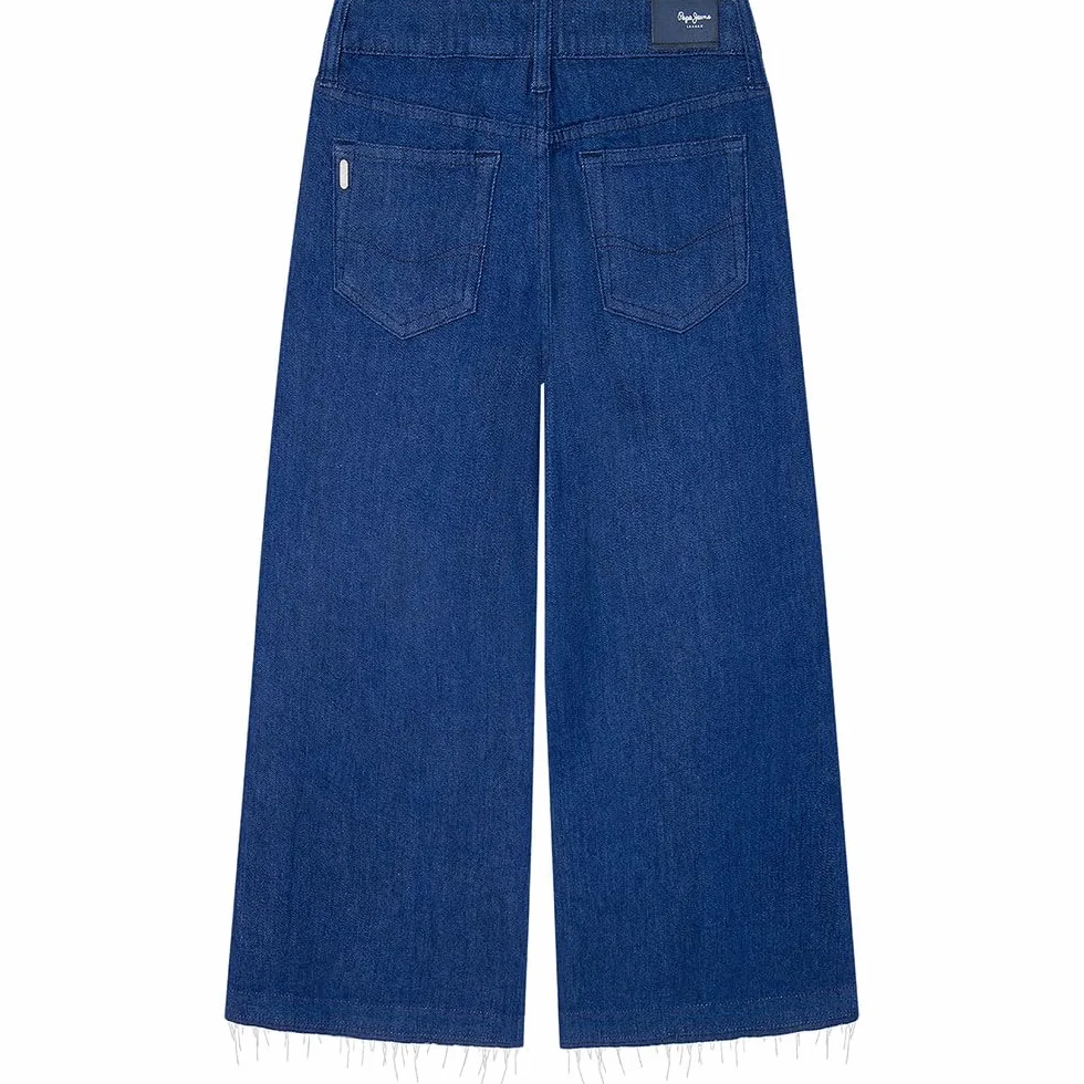 Pepe Jeans Dziewczęce dżinsy z szerokimi nogawkami Undone Jr, Niebieski (denim), 10 lat