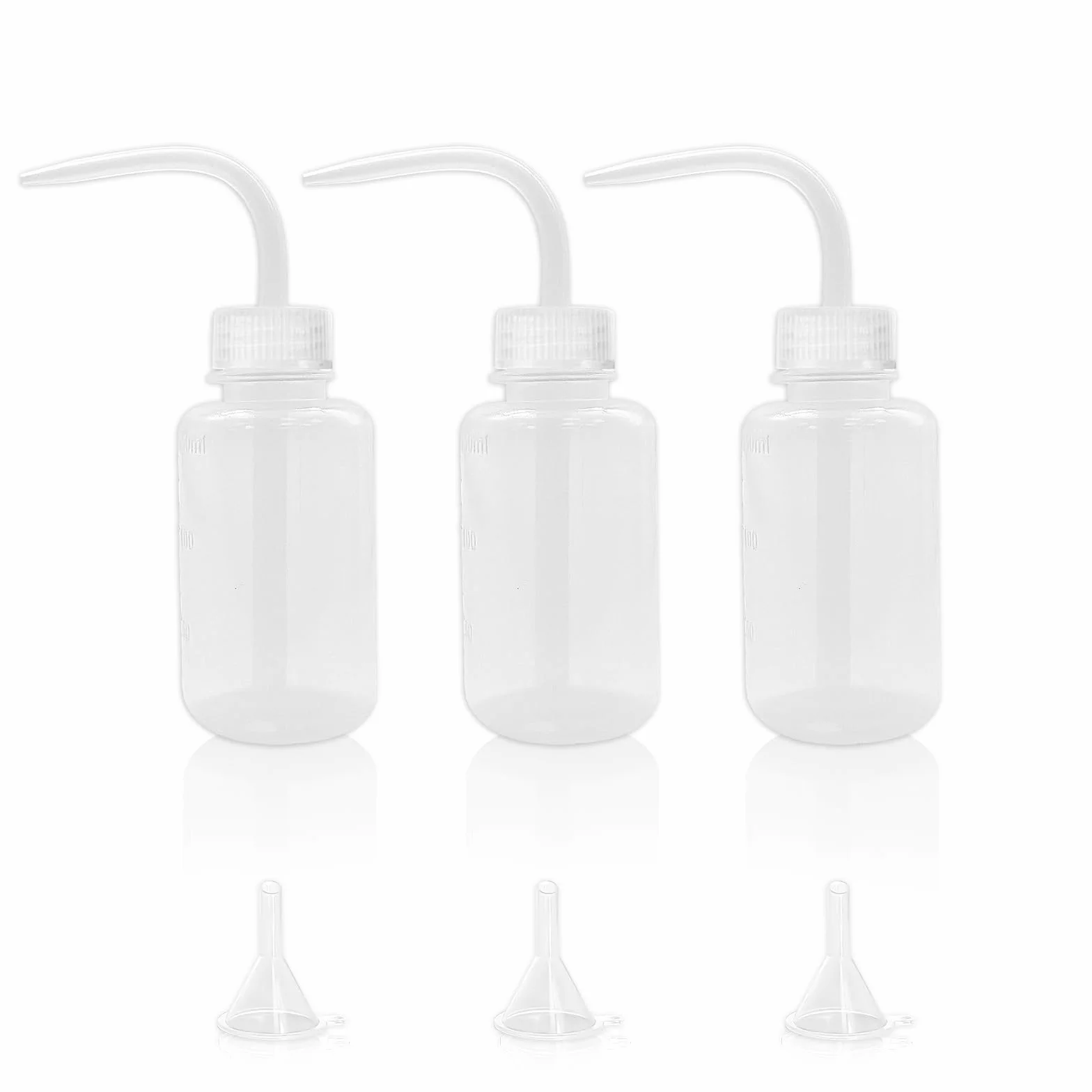 3 sztuki plastikowej pipety 250 ml butelka do wyciskania butelki do mycia, butelka z pipetą, 3 sztuki, lejek do laboratoriów 30 mm