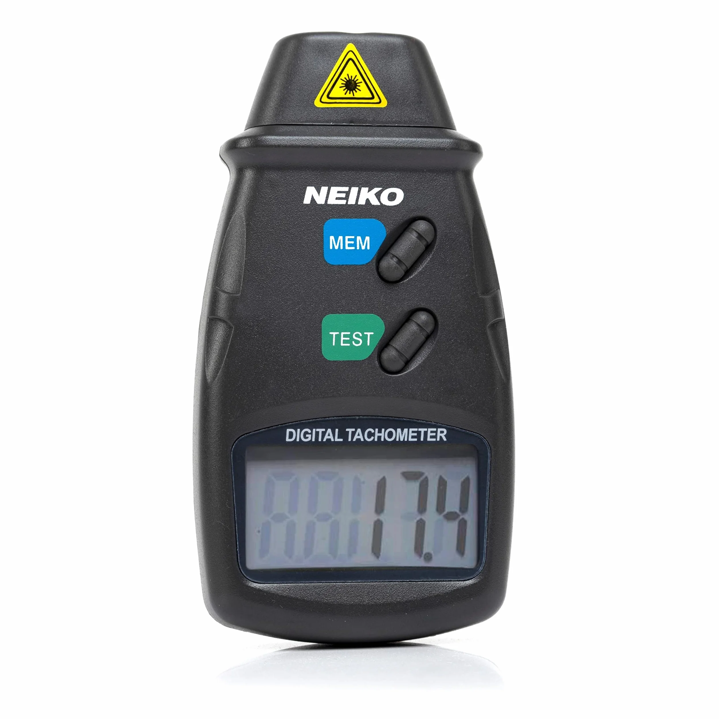 Neiko 20713A cyfrowy tachometr, bezdotykowe zdjęcie laserowe | dokładność 2,5 - 99,99 obr./min | Baterie w zestawie