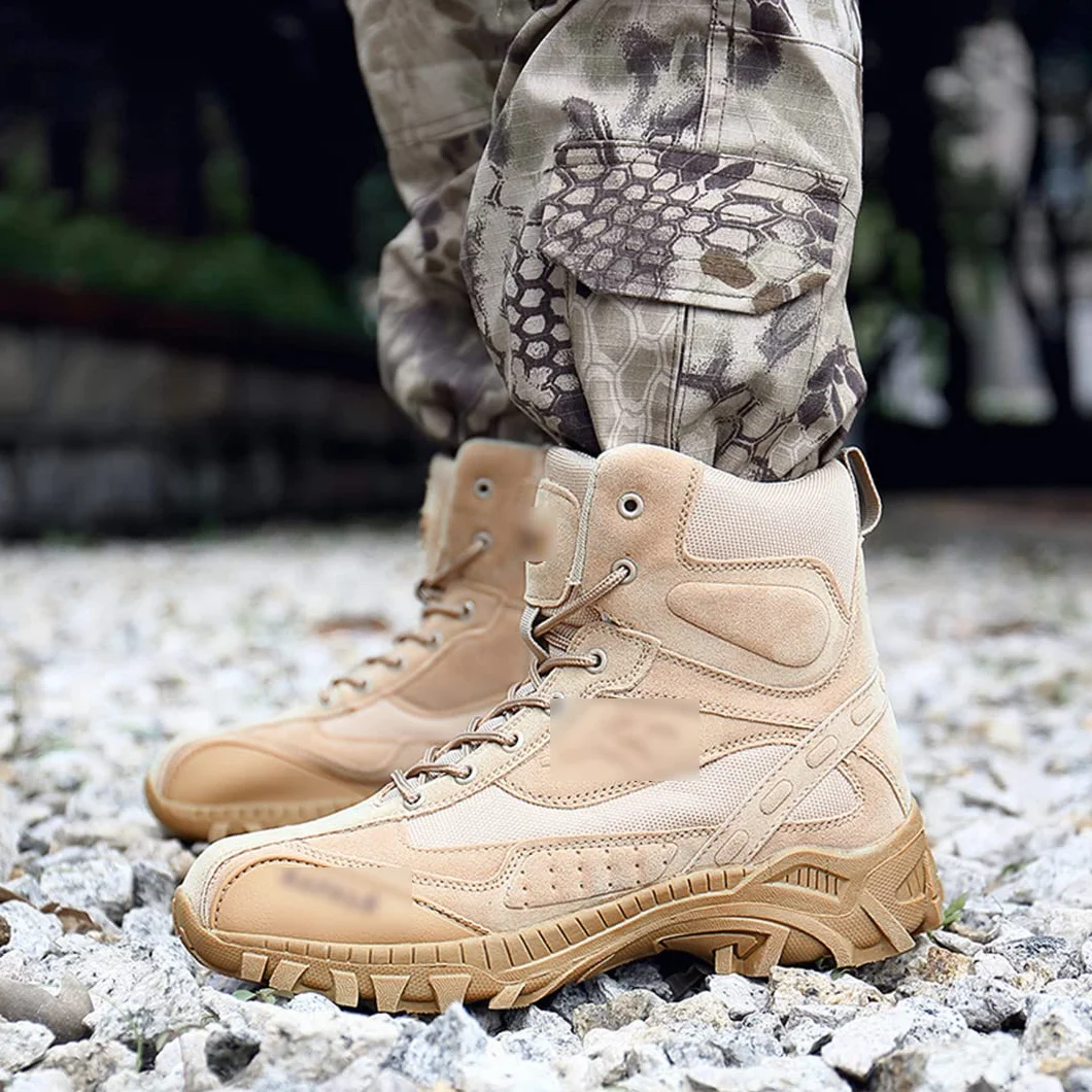 Wojskowe taktyczne męskie buty Rafale Special Force High Cut Army Desert Combat Sandy Color skórzane buty robocze