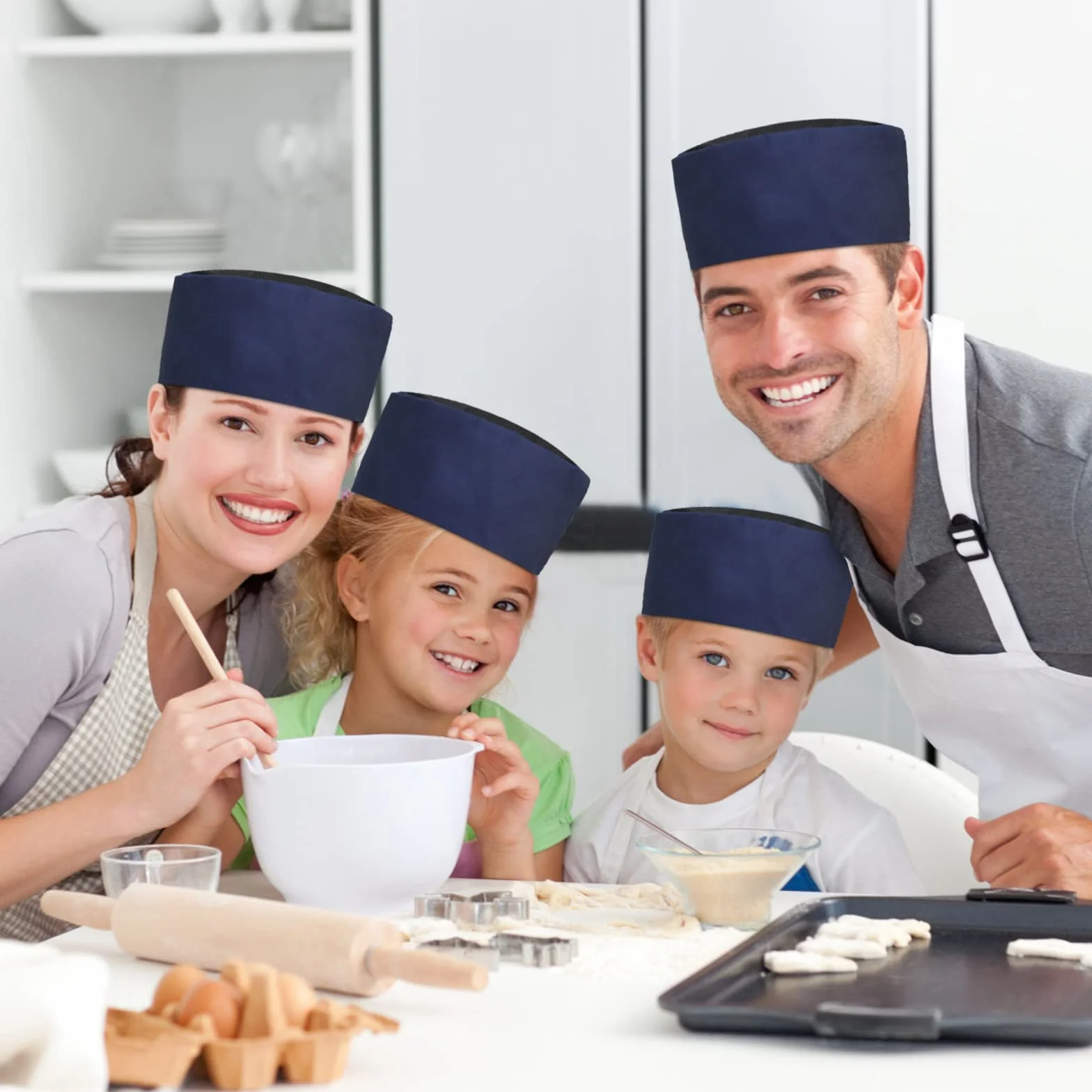 Unisex Czapka szefa kuchni regulowana oddychająca siatka do serwowania posiłków ciemnoniebieski kapelusz szefa kuchni do kuchni restauracji, Ciemny niebieski, 58-60