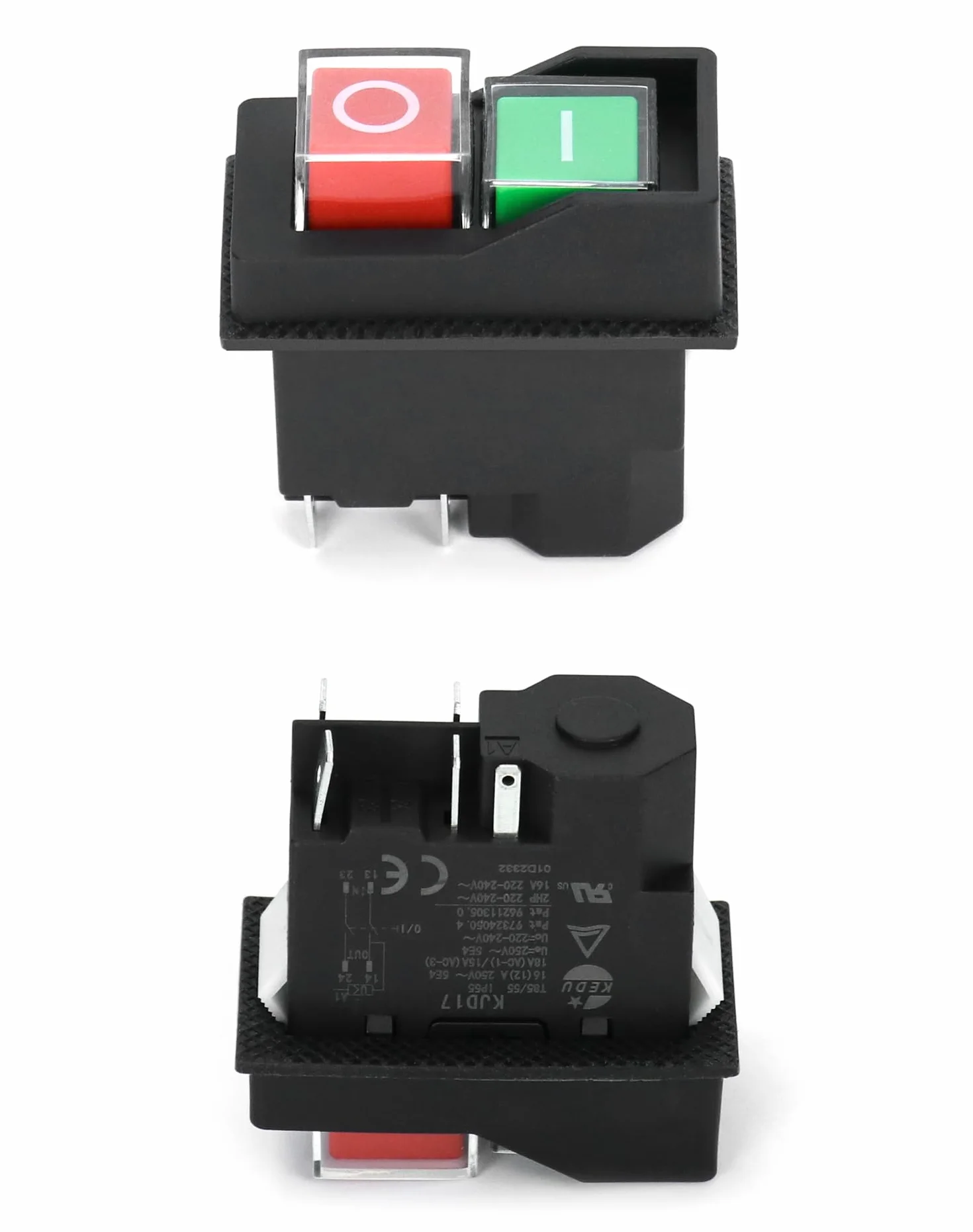 QWORK® 5 PIN KJD17 Przełącznik elektromagnetyczny, wyłącznik bezpieczeństwa, AC250V 16A