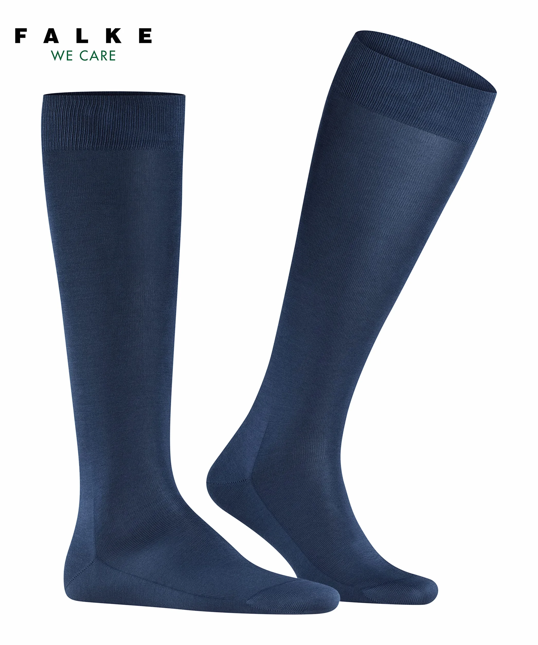 FALKE Mężczyźni Podkolanówki Tiago M Kh bawełna długie jednokolorowe 1 Para, Niebieski Royal Blue 6000, 43-44