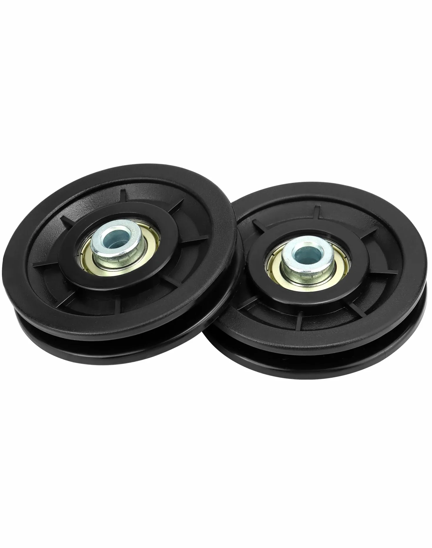 QWORK® 4szt. Koło pasowe z nylonu 90 mm Uniwersalne koło pasowe z łożyskiem Koło pasowe z liną stalową do bramy garażowej maszyny kablowej
