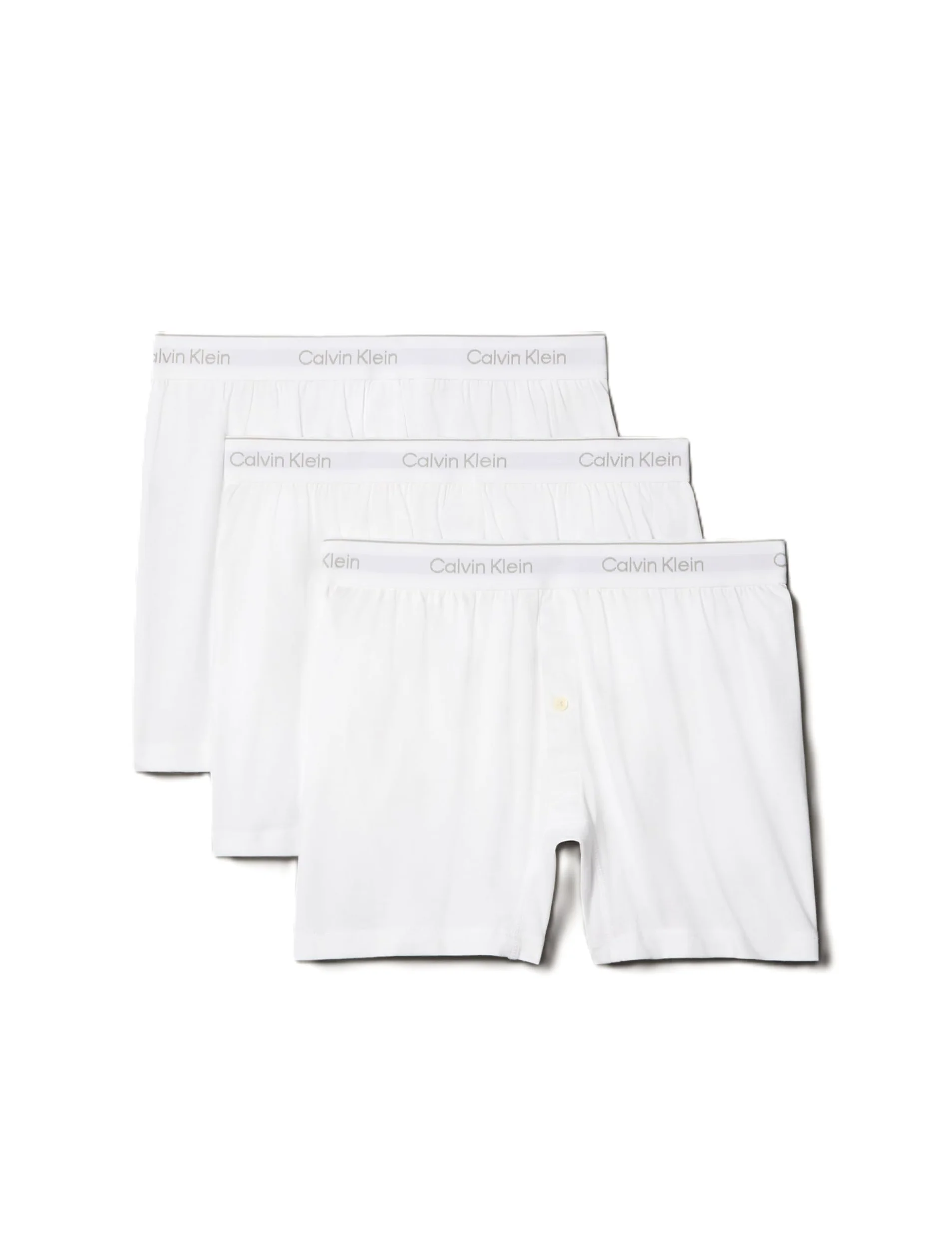 Calvin Klein Męskie bawełniane klasyczne bokserki z dzianiny 3-pak, 3 białe, M