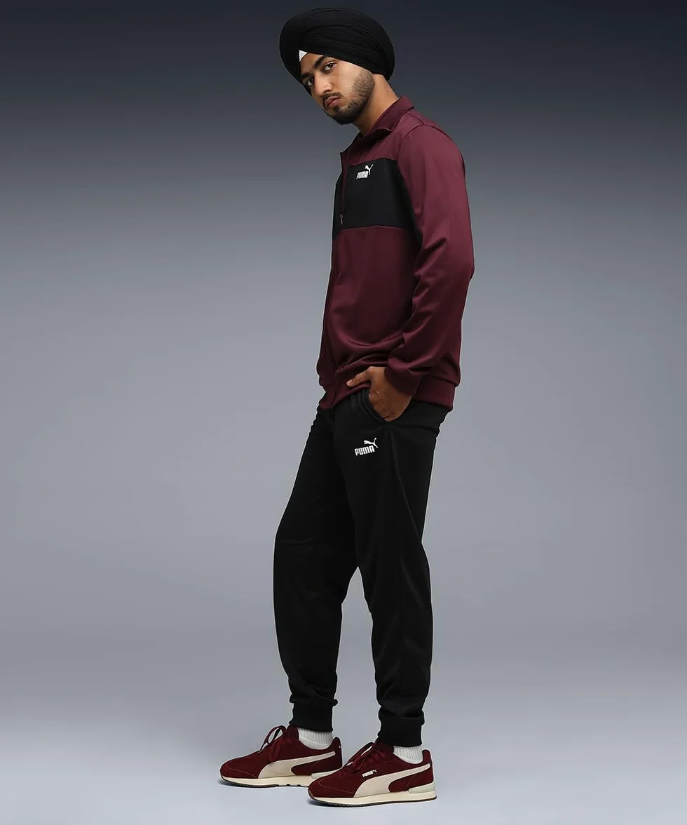 PUMA Męski dres Acetata Poly Colourblock Bordeaux Kod 687304-96