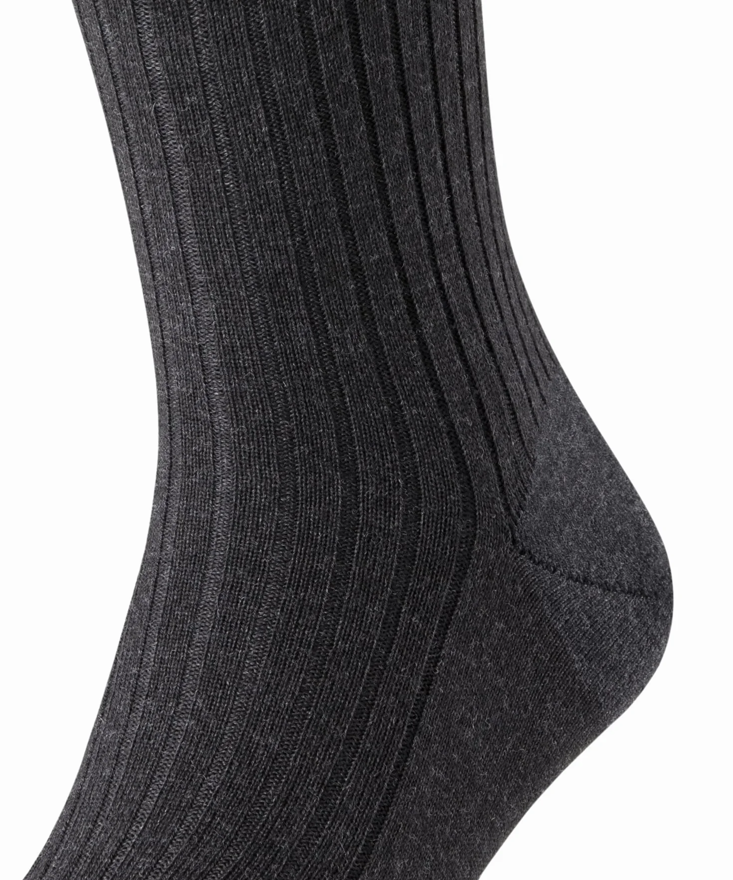 FALKE Mężczyźni Podkolanówki Bristol Pure M Kh Wełna długie jednokolorowe 1 Para, Szary Anthracite Melange 3080, 43-44
