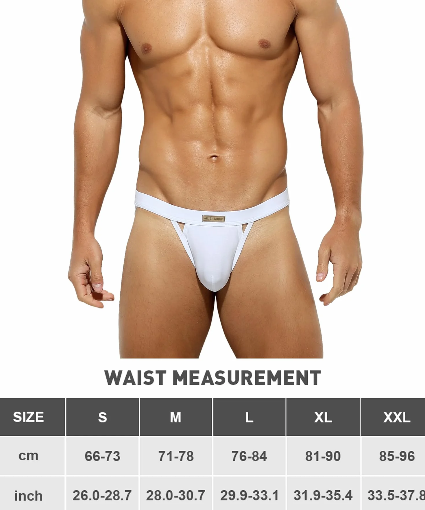 Casey Kevin Jockstrap męskie stringi bielizna sportowa majtki z szelkami męskie Jock Strap, A2 - biały, M