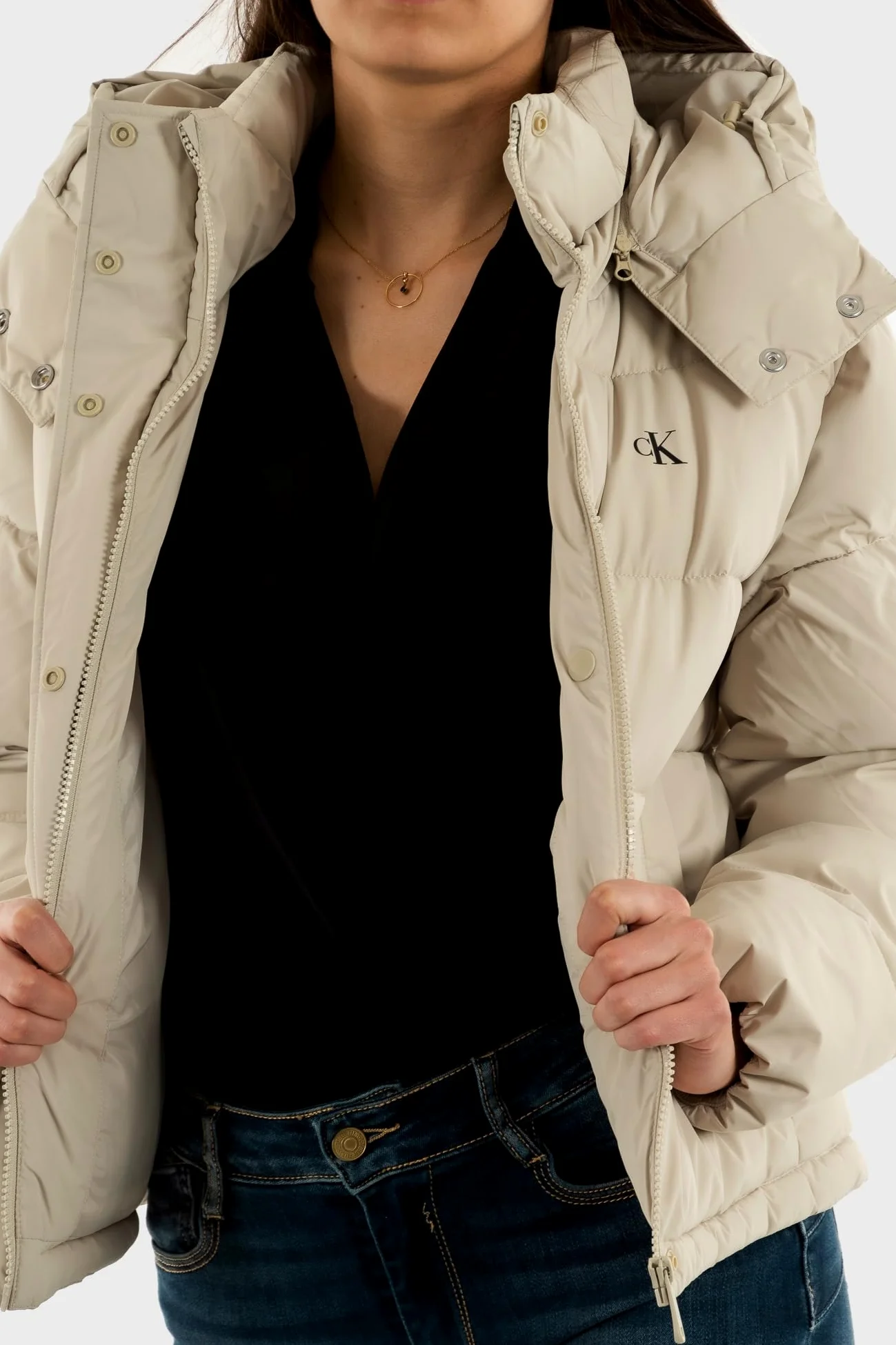 Calvin Klein Kurtka puchowa Kobiety Matte Monologo Nd Short Puffer J20j224119
