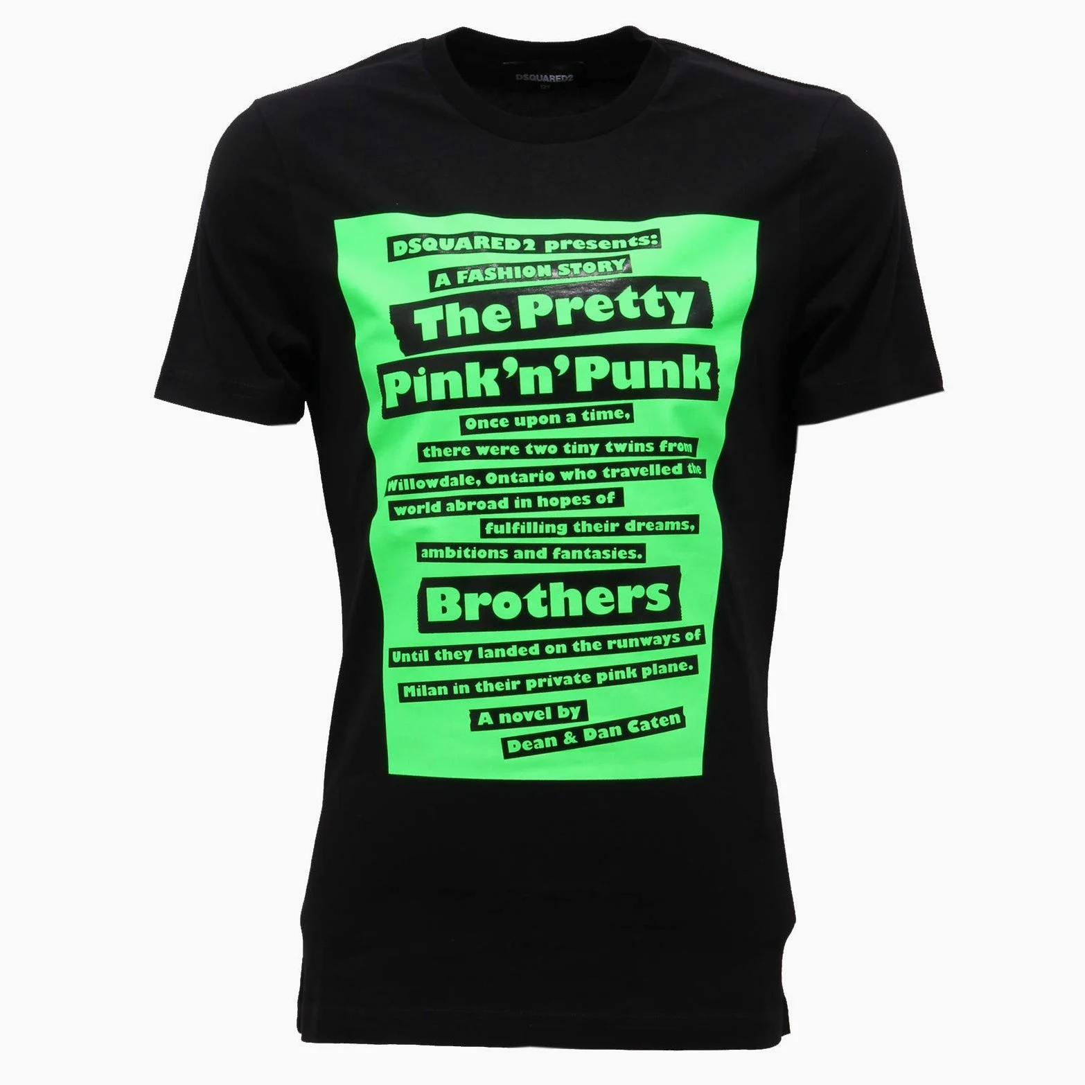 DSQUARED2 2338AB Maglia Bimbo Boy Cotton Black Green Fluo t-shirt